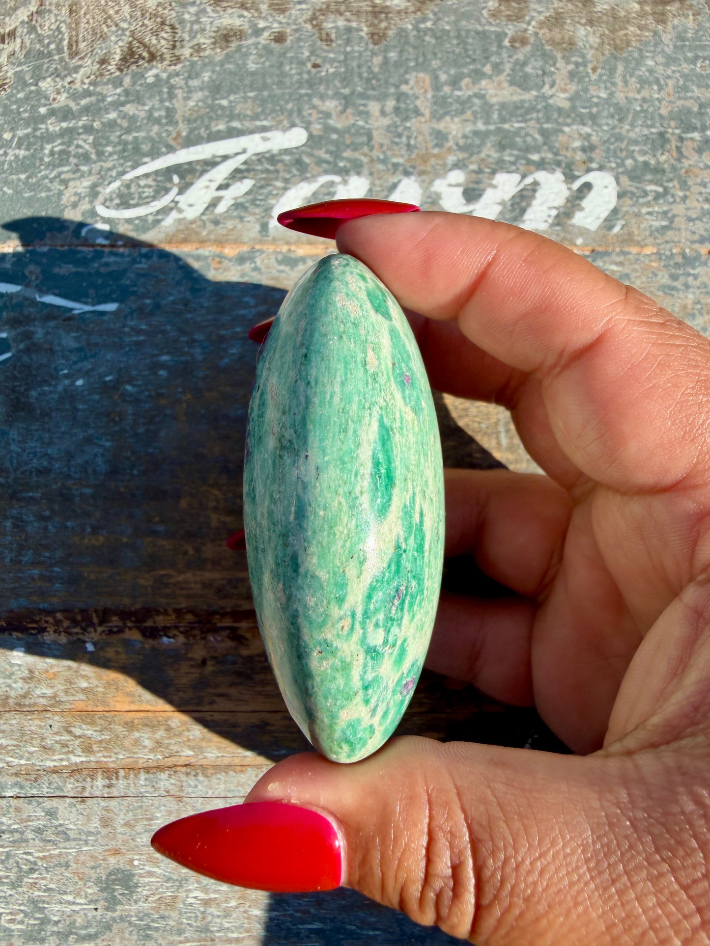 Gorgeous Ruby in Fuchsite Palm Stone | India | Opt 91