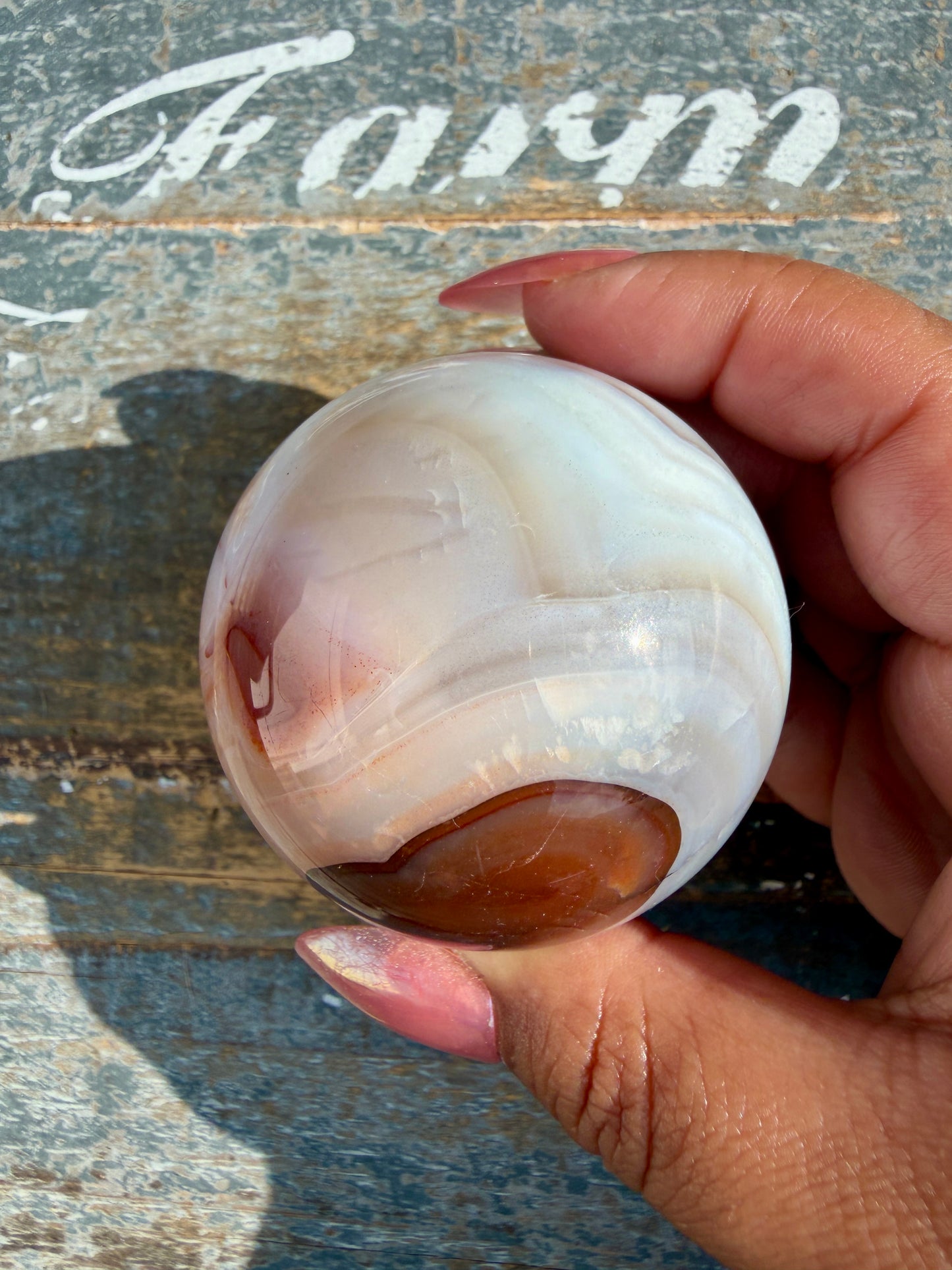 Gorgeous Carnelian/Orca Agate Sphere | Opt 24
