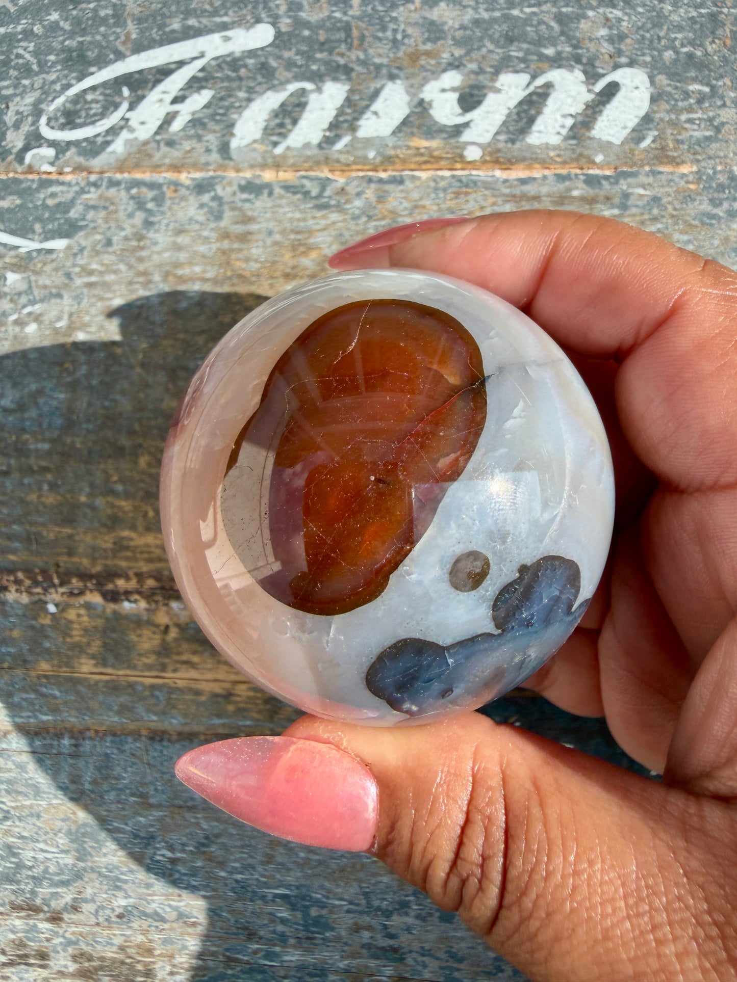 Gorgeous Carnelian/Orca Agate Sphere | Opt 24