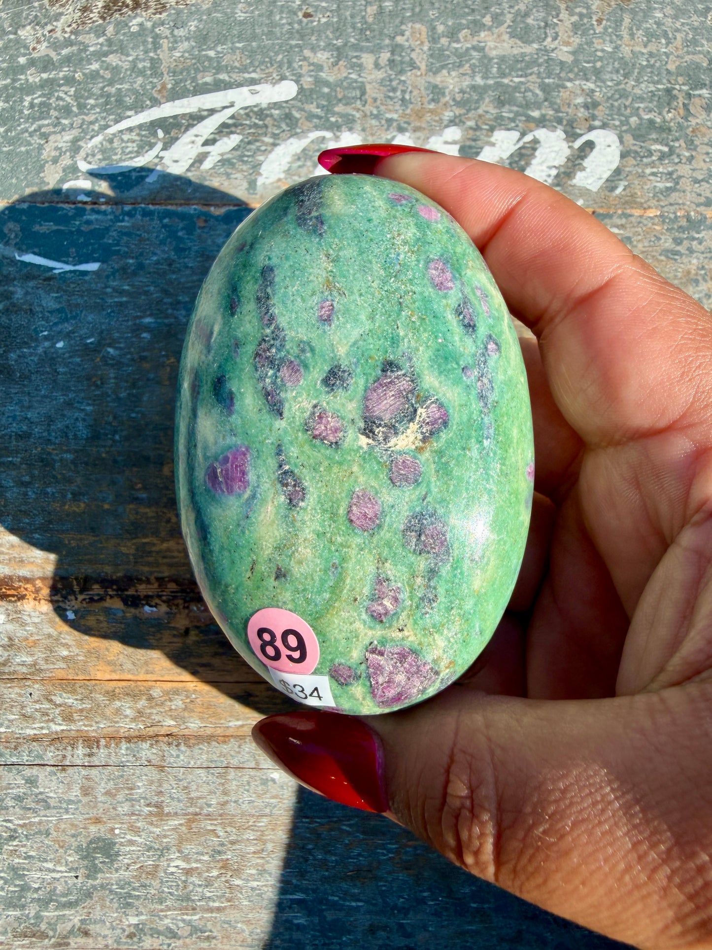 Gorgeous Ruby in Fuchsite Palm Stone | India | Opt 89