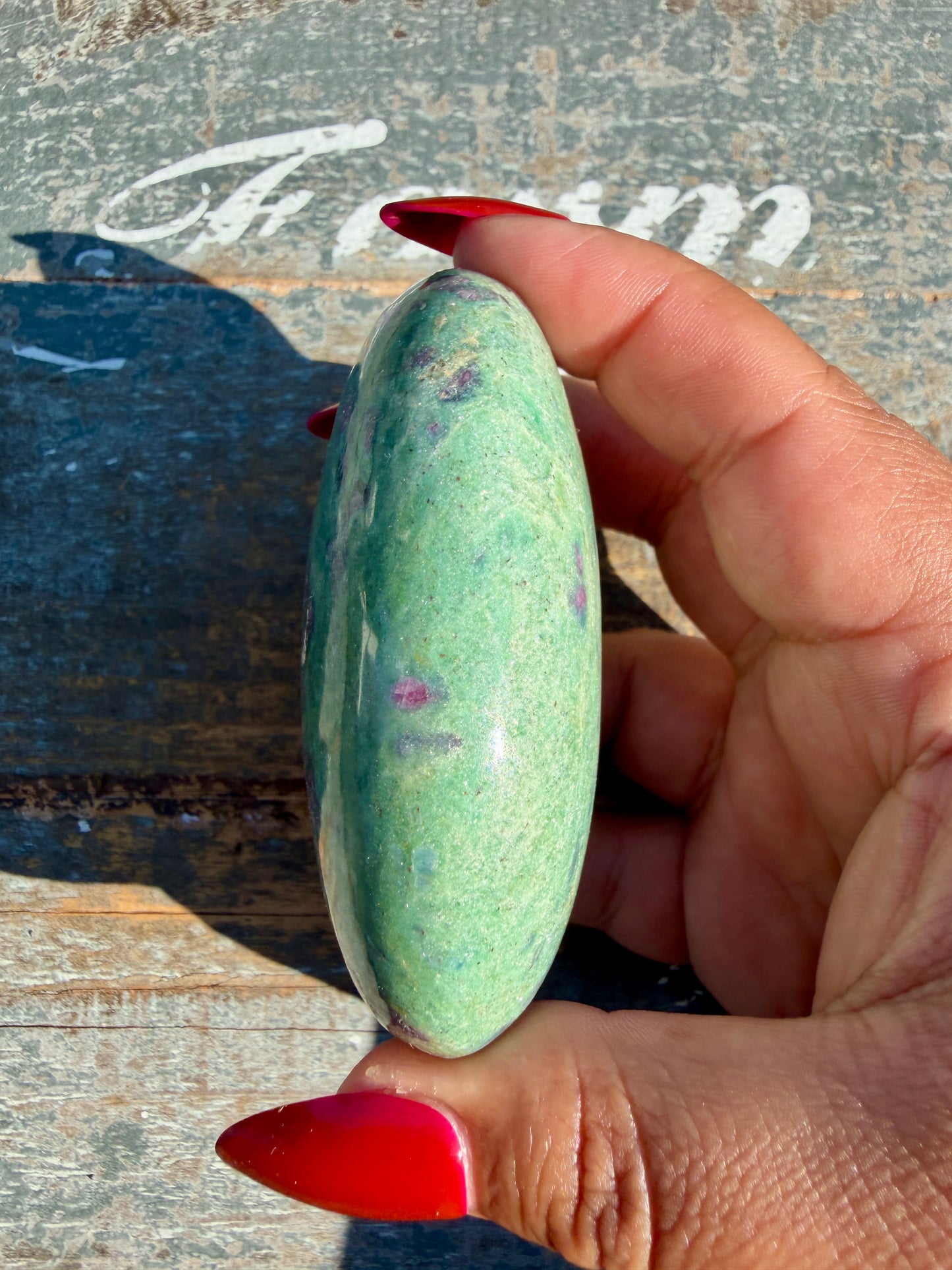 Gorgeous Ruby in Fuchsite Palm Stone | India | Opt 89