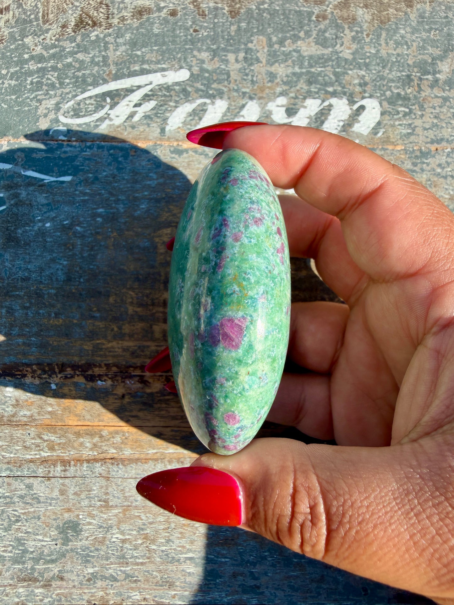 Gorgeous Ruby in Fuchsite Palm Stone | India | Opt 92