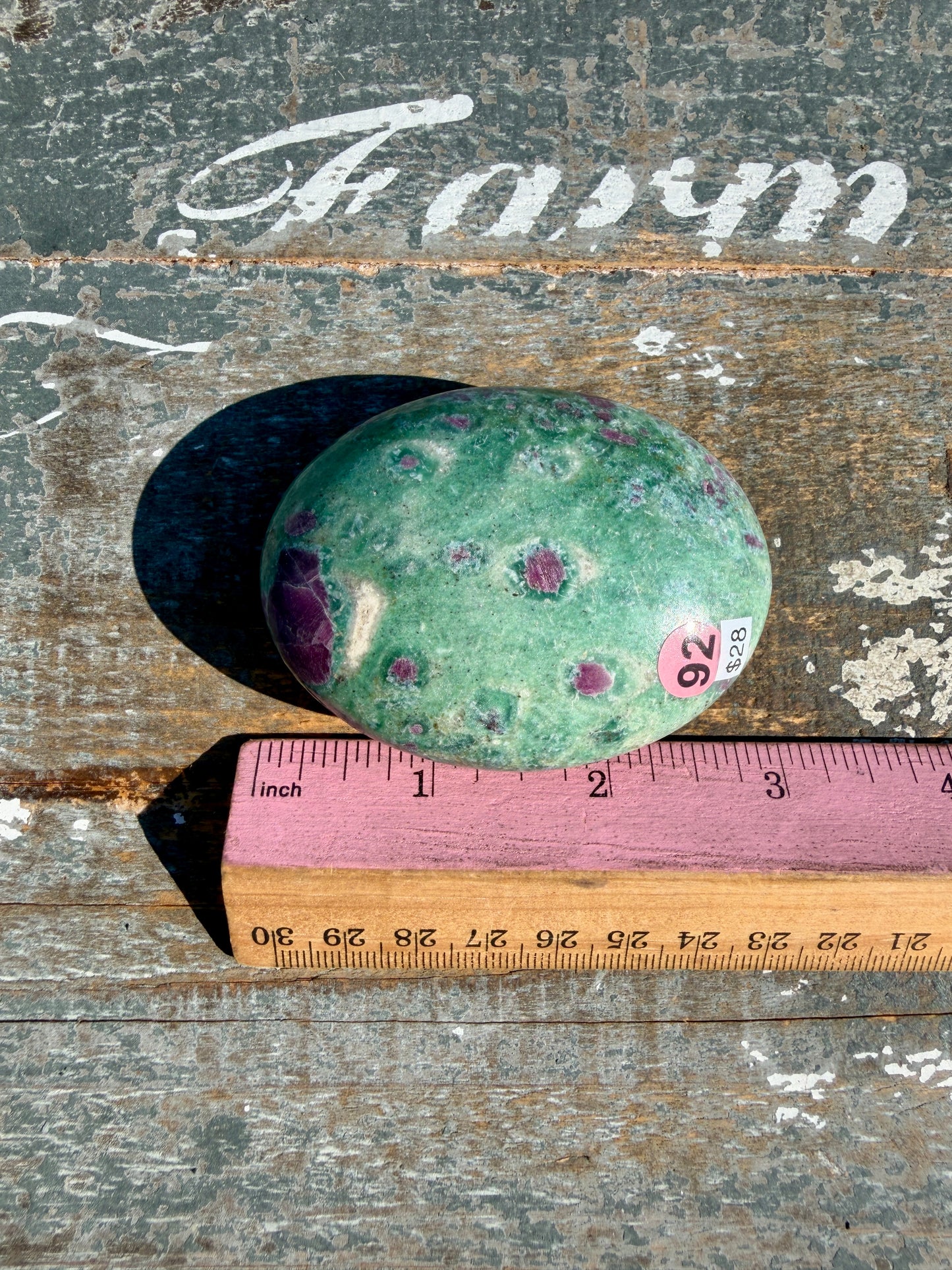 Gorgeous Ruby in Fuchsite Palm Stone | India | Opt 92
