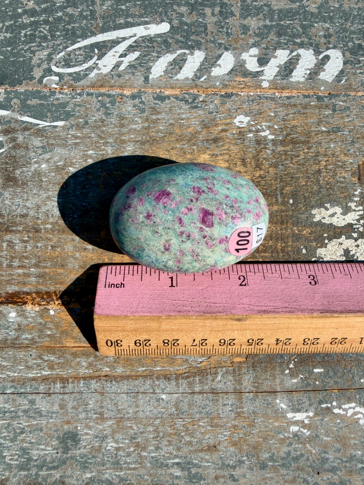 Gorgeous Ruby in Fuchsite Palm Stone | India | Opt 100