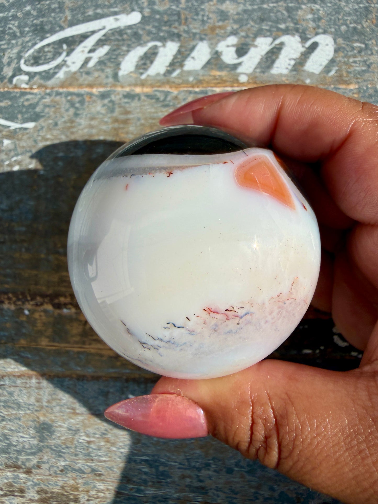 Gorgeous Carnelian/Orca Agate Sphere | Opt 7