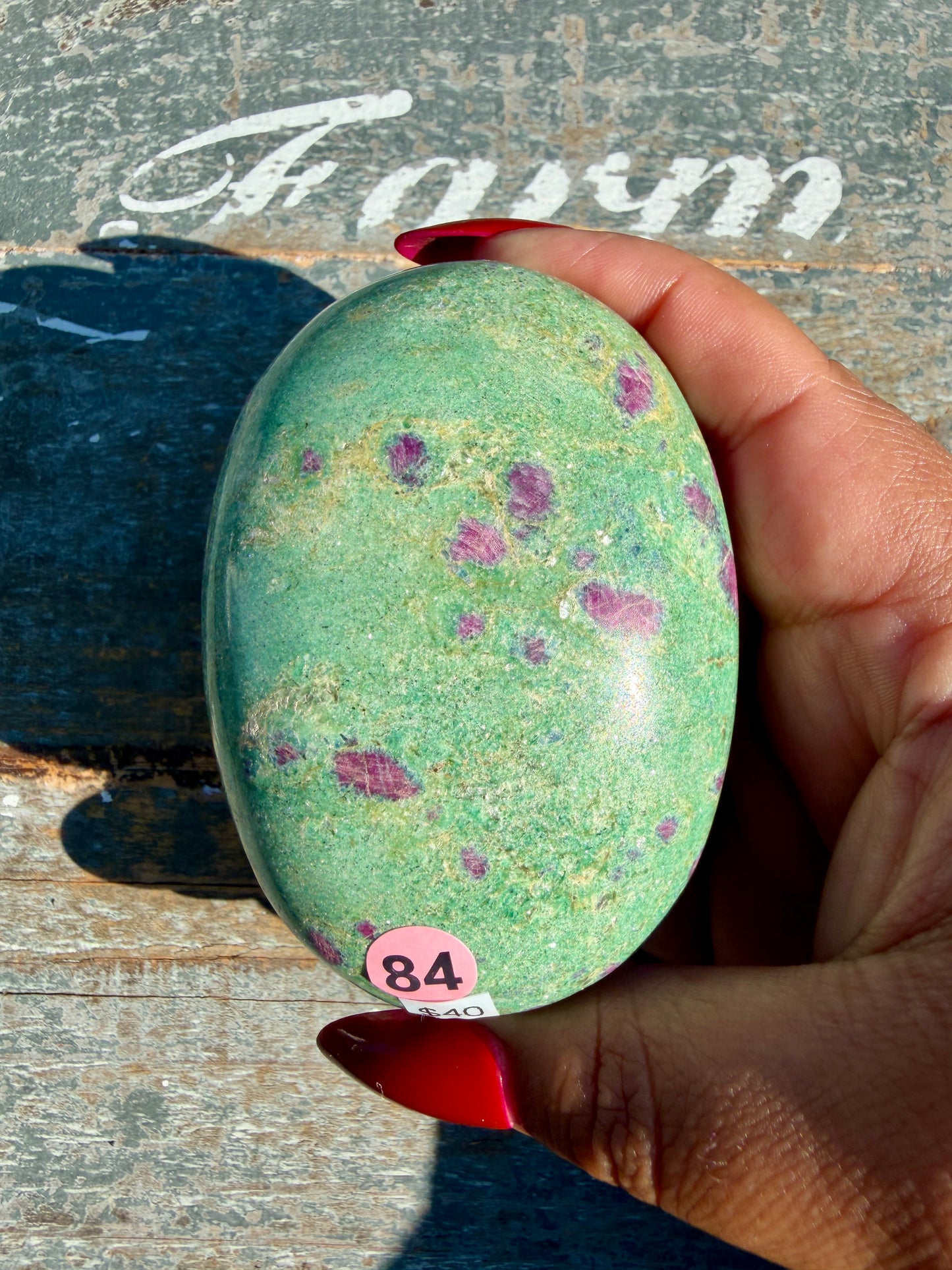 Gorgeous Ruby in Fuchsite Palm Stone | India | Opt 84