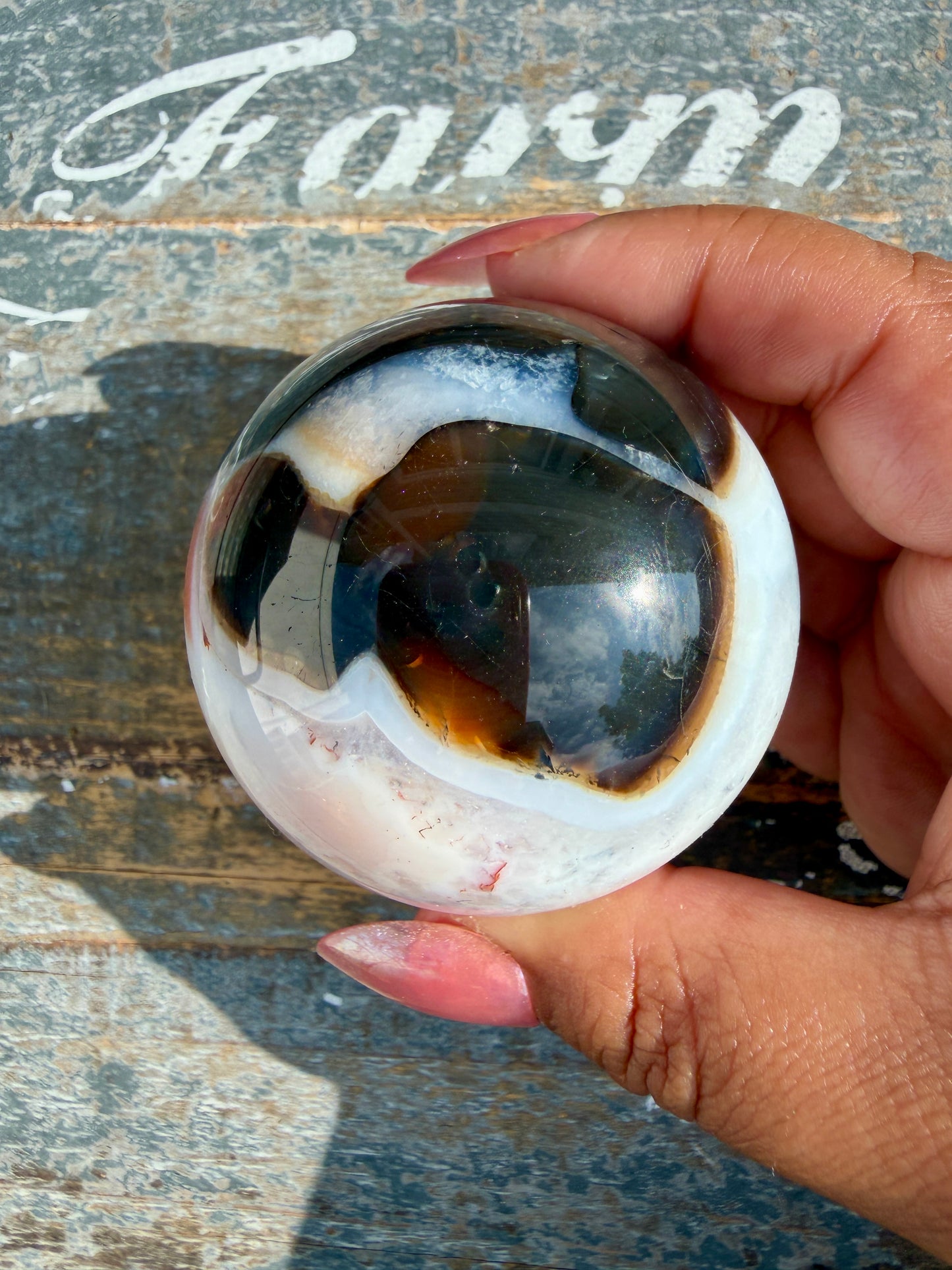 Gorgeous Carnelian/Orca Agate Sphere | Opt 7