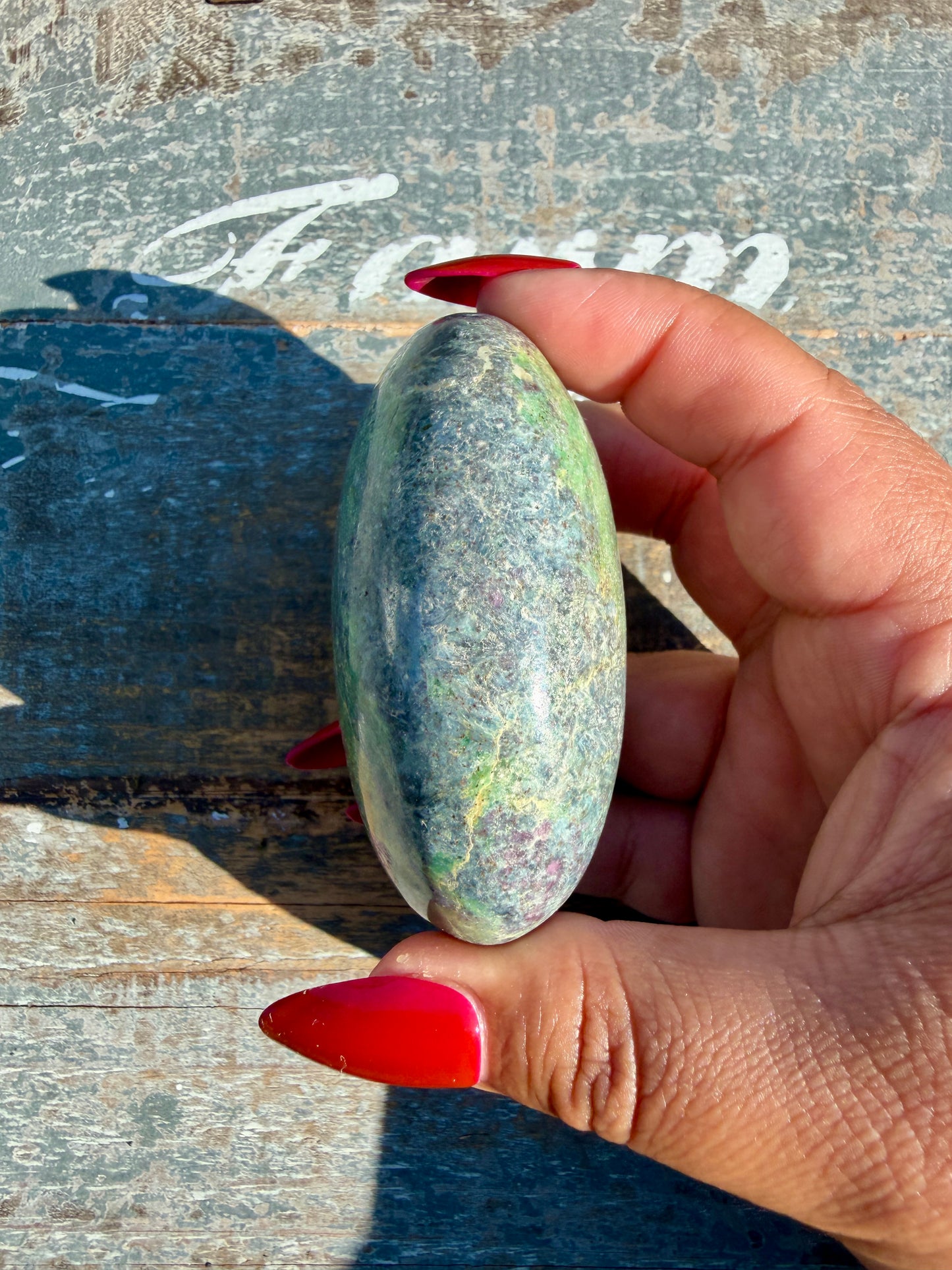Gorgeous Ruby in Fuchsite Palm Stone | India | Opt 85