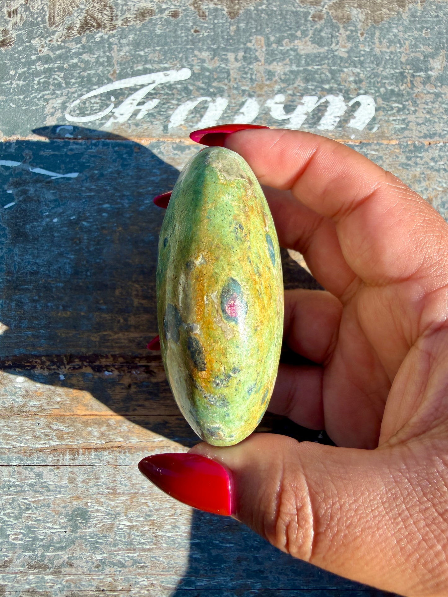 Gorgeous Ruby in Fuchsite Palm Stone | India | Opt 87