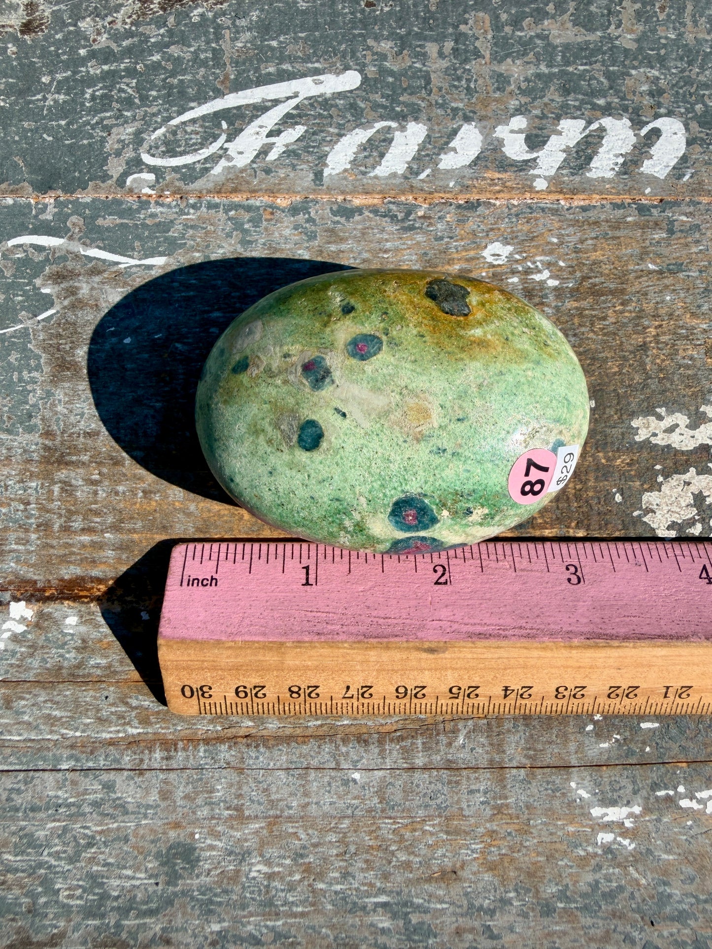 Gorgeous Ruby in Fuchsite Palm Stone | India | Opt 87