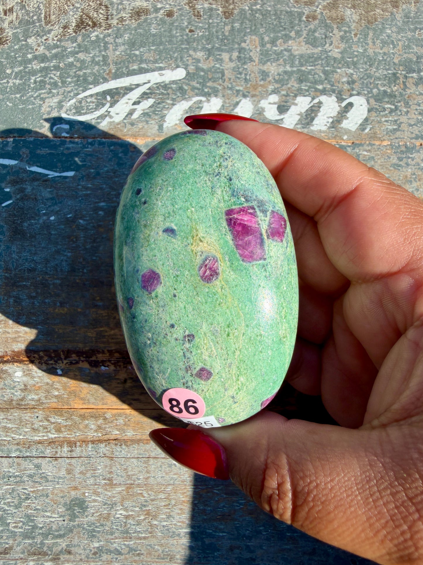 Gorgeous Ruby in Fuchsite Palm Stone | India | Opt 86