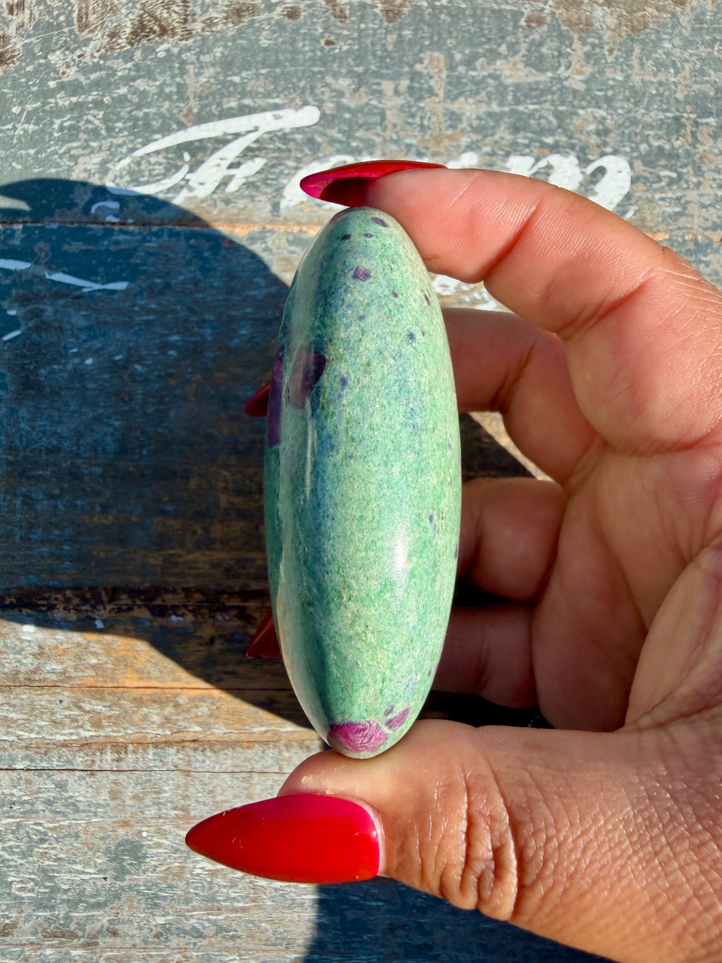 Gorgeous Ruby in Fuchsite Palm Stone | India | Opt 86