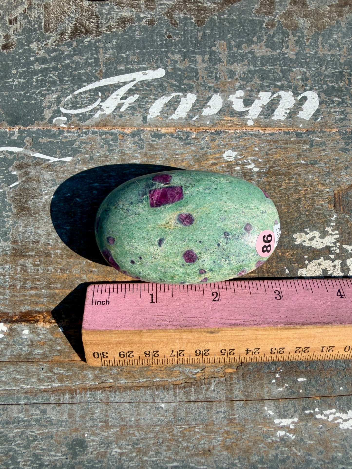 Gorgeous Ruby in Fuchsite Palm Stone | India | Opt 86