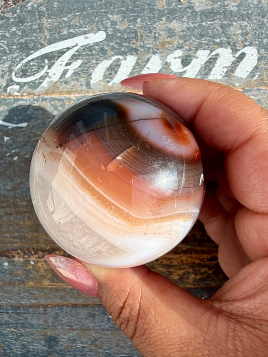 Gorgeous Carnelian/Orca Agate Sphere | Opt 11
