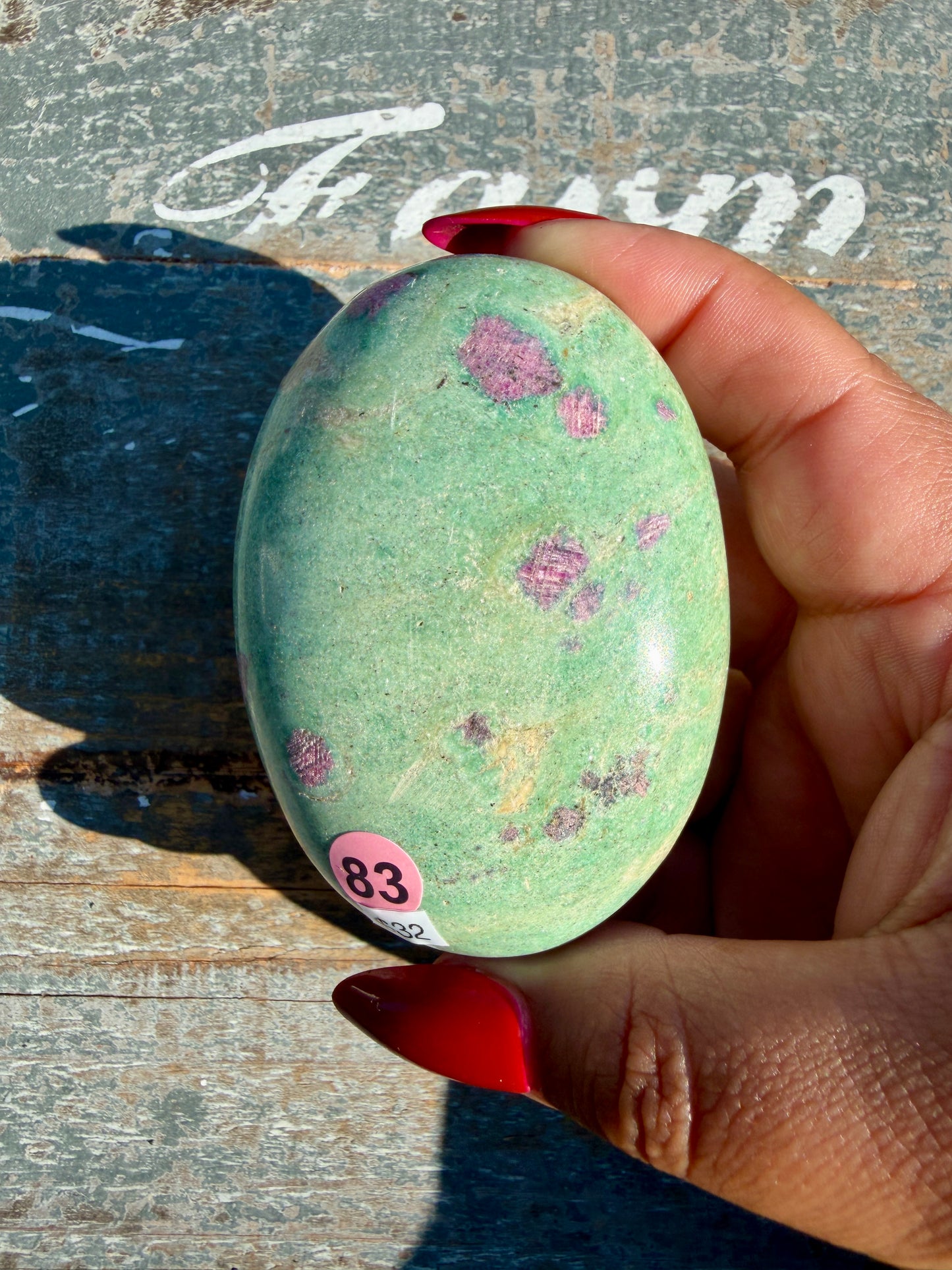 Gorgeous Ruby in Fuchsite Palm Stone | India | Opt 83