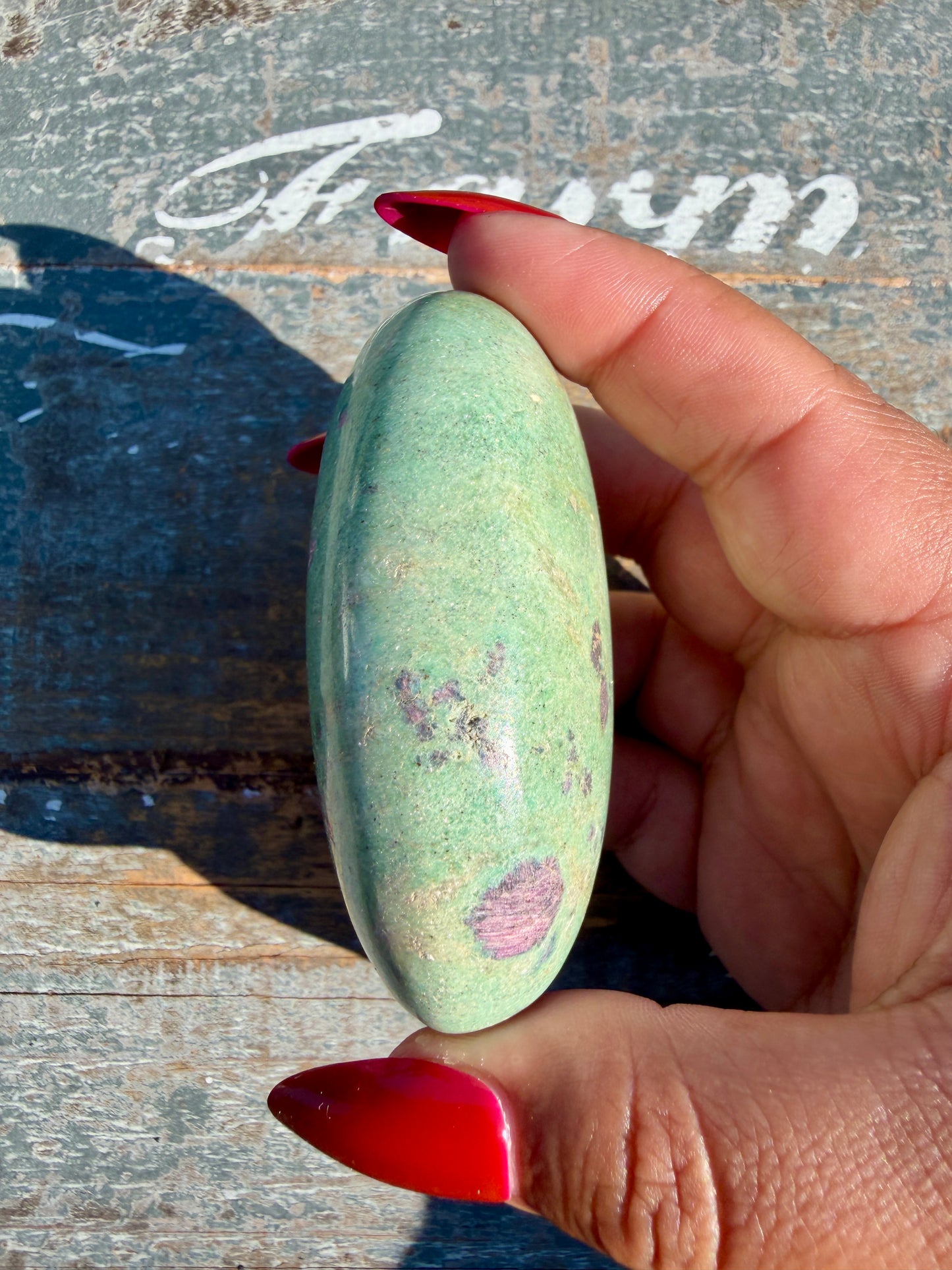 Gorgeous Ruby in Fuchsite Palm Stone | India | Opt 83