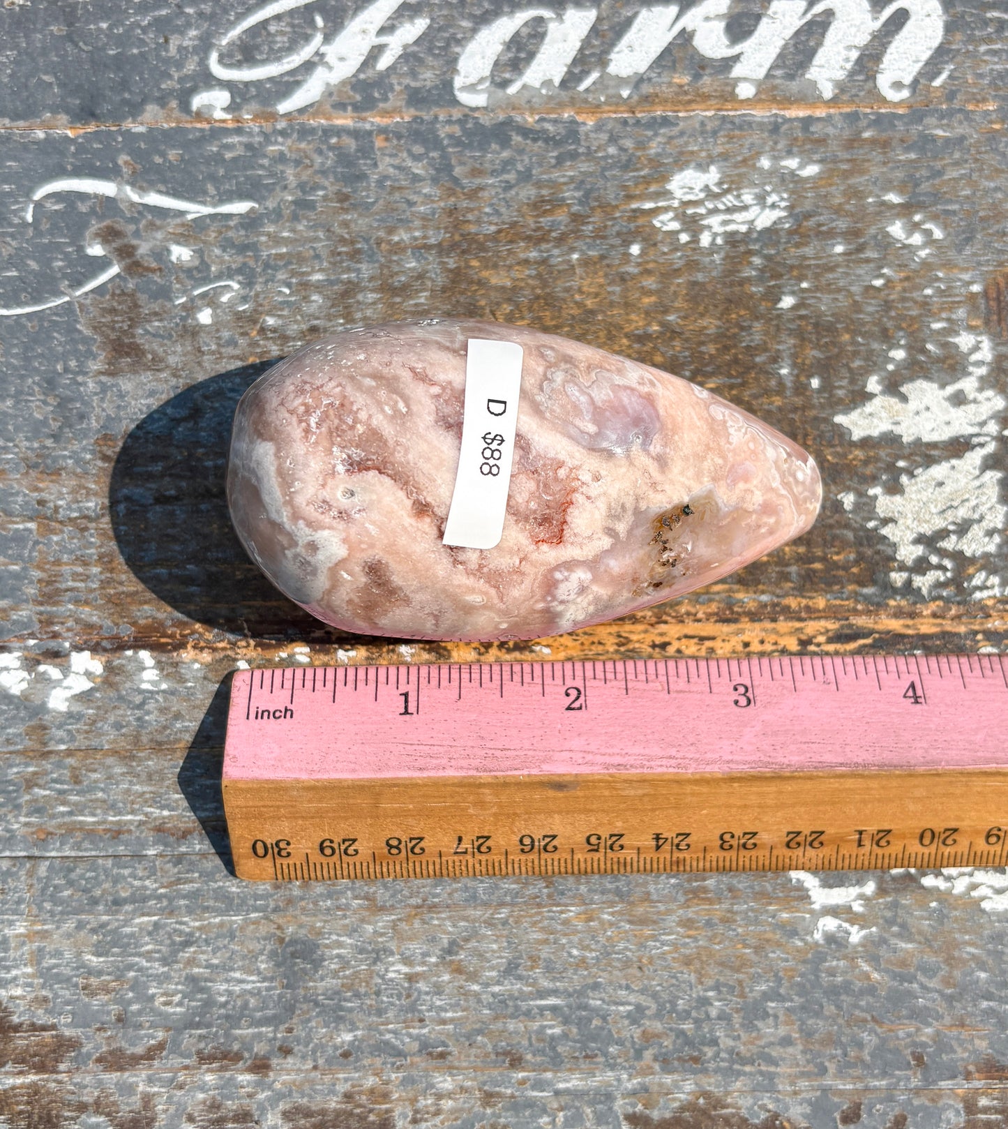 Gorgeous Flower Agate in Pink Amethyst Egg | Opt D