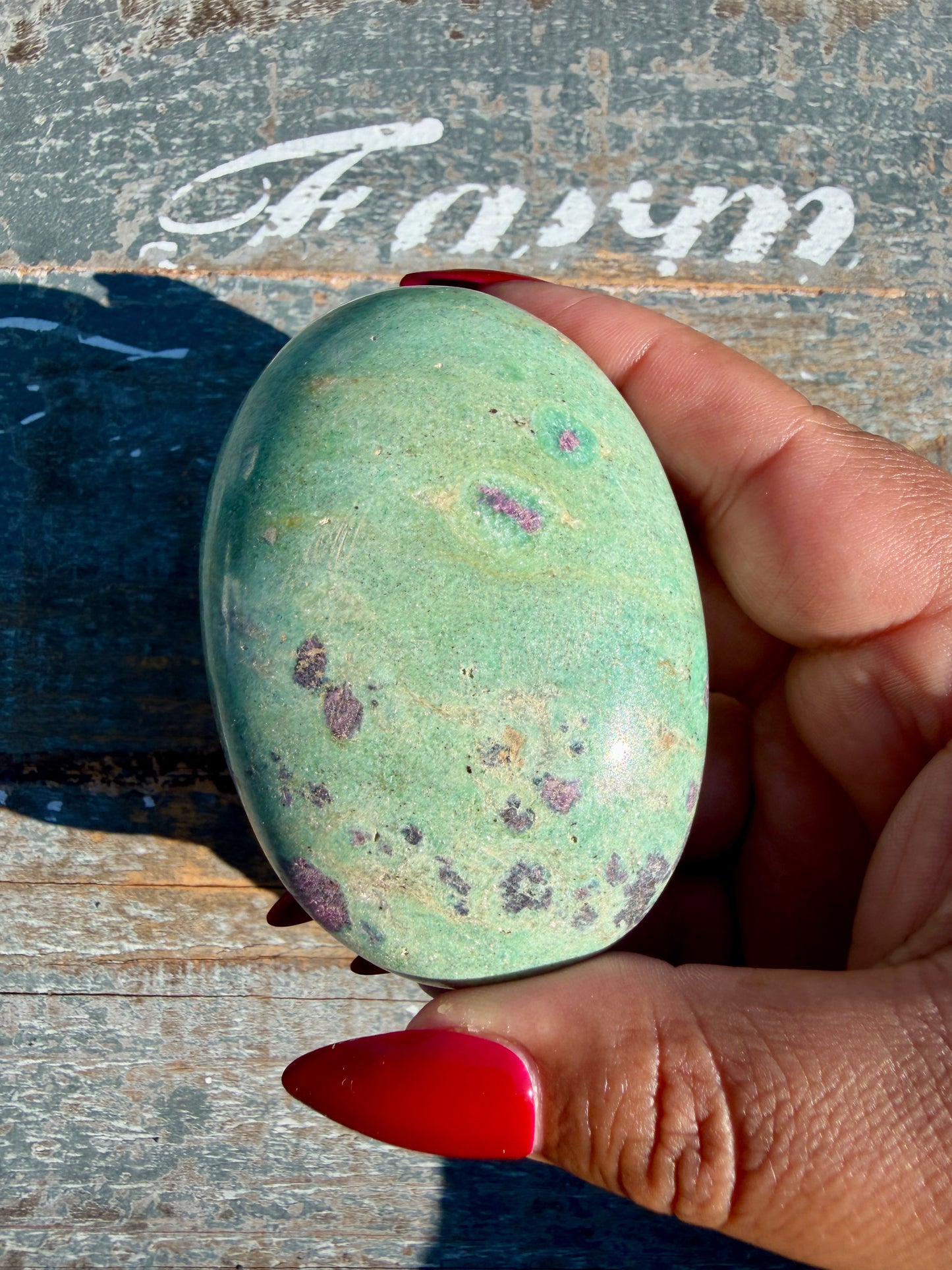 Gorgeous Ruby in Fuchsite Palm Stone | India | Opt 83