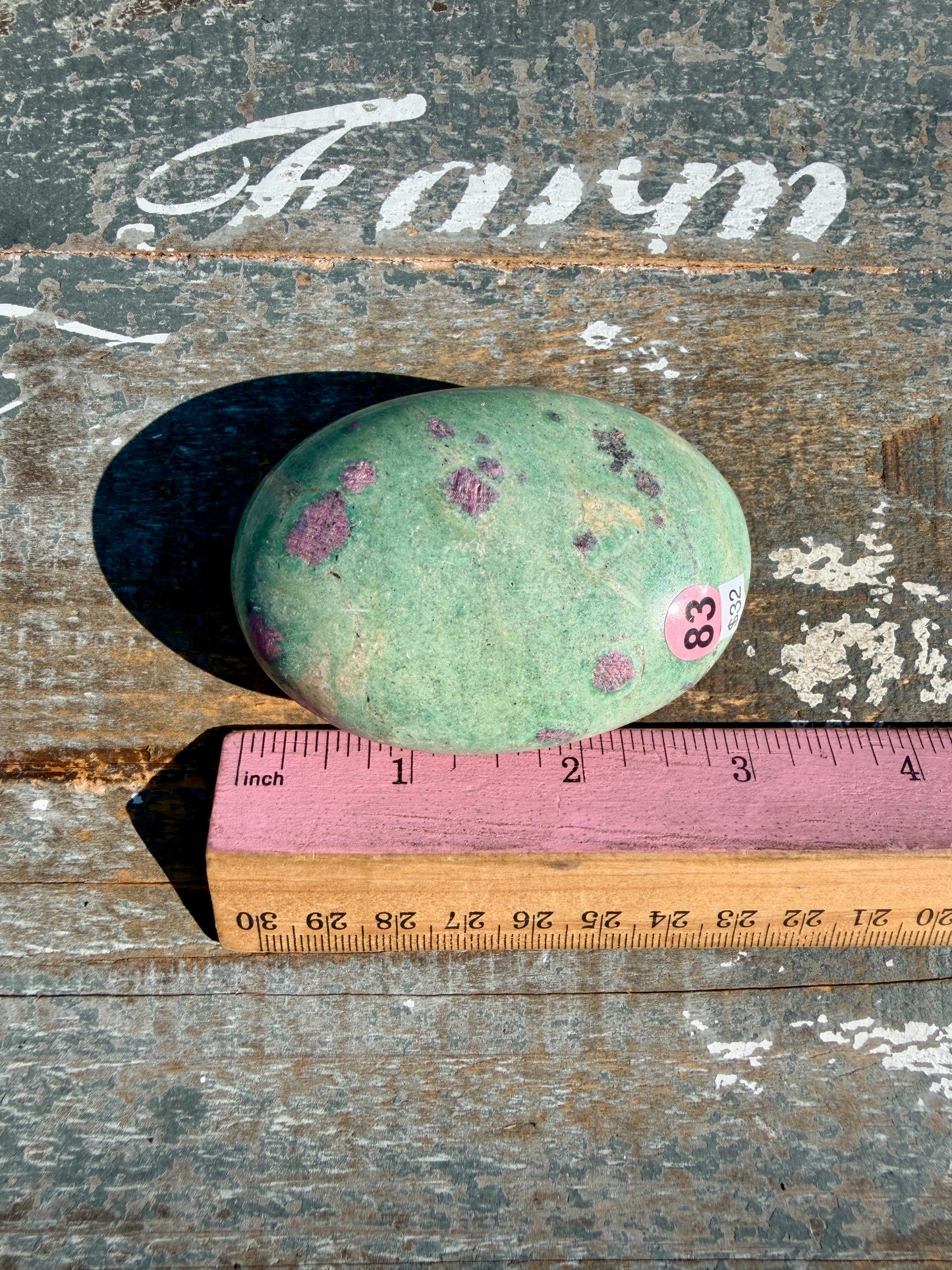 Gorgeous Ruby in Fuchsite Palm Stone | India | Opt 83