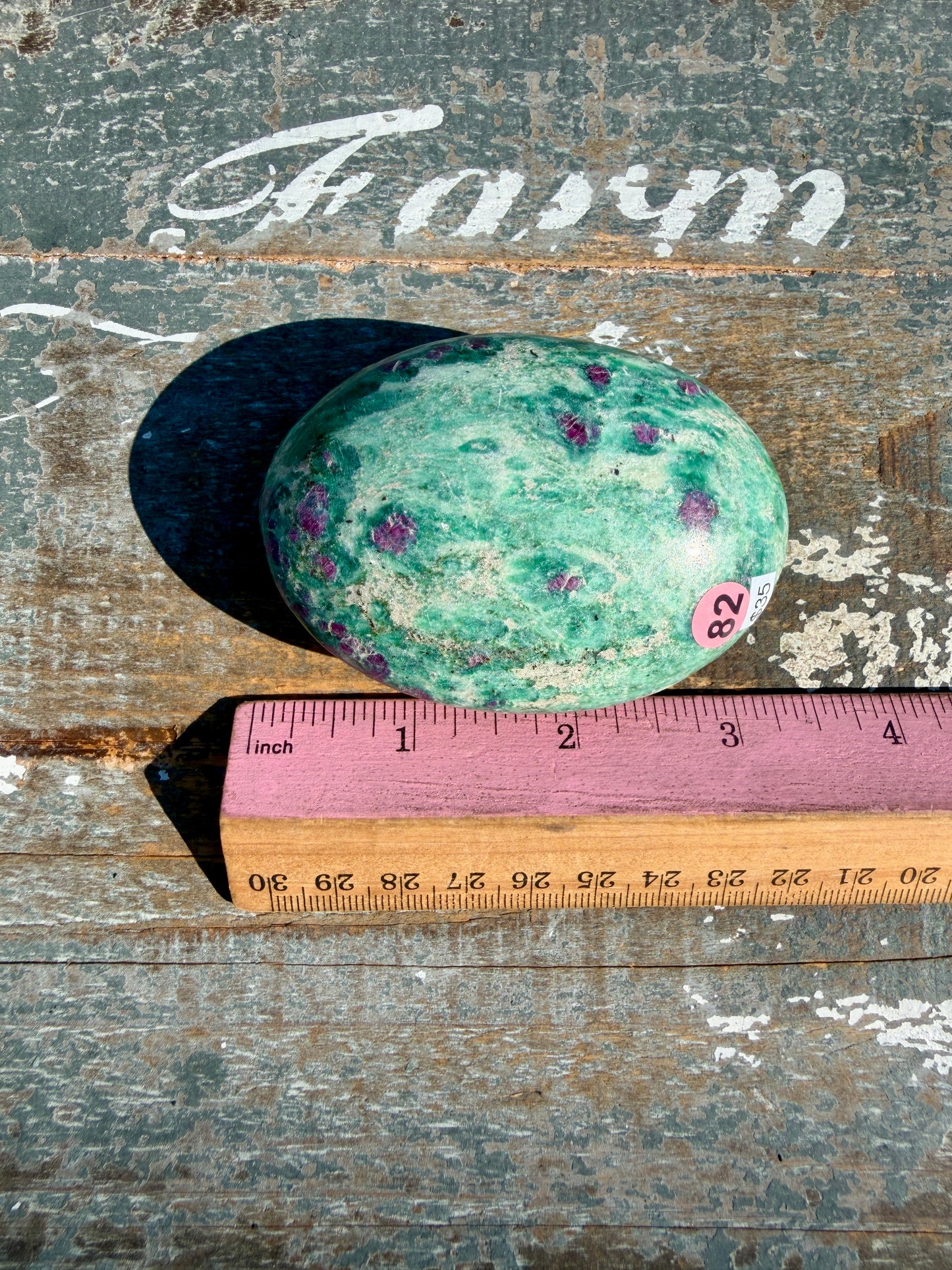 Gorgeous Ruby in Fuchsite Palm Stone | India | Opt 82