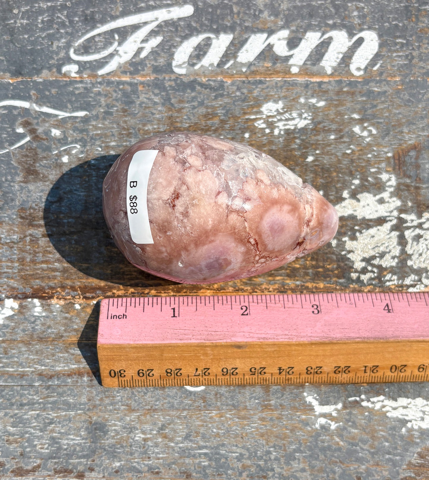 Gorgeous Flower Agate in Pink Amethyst Egg | Opt B