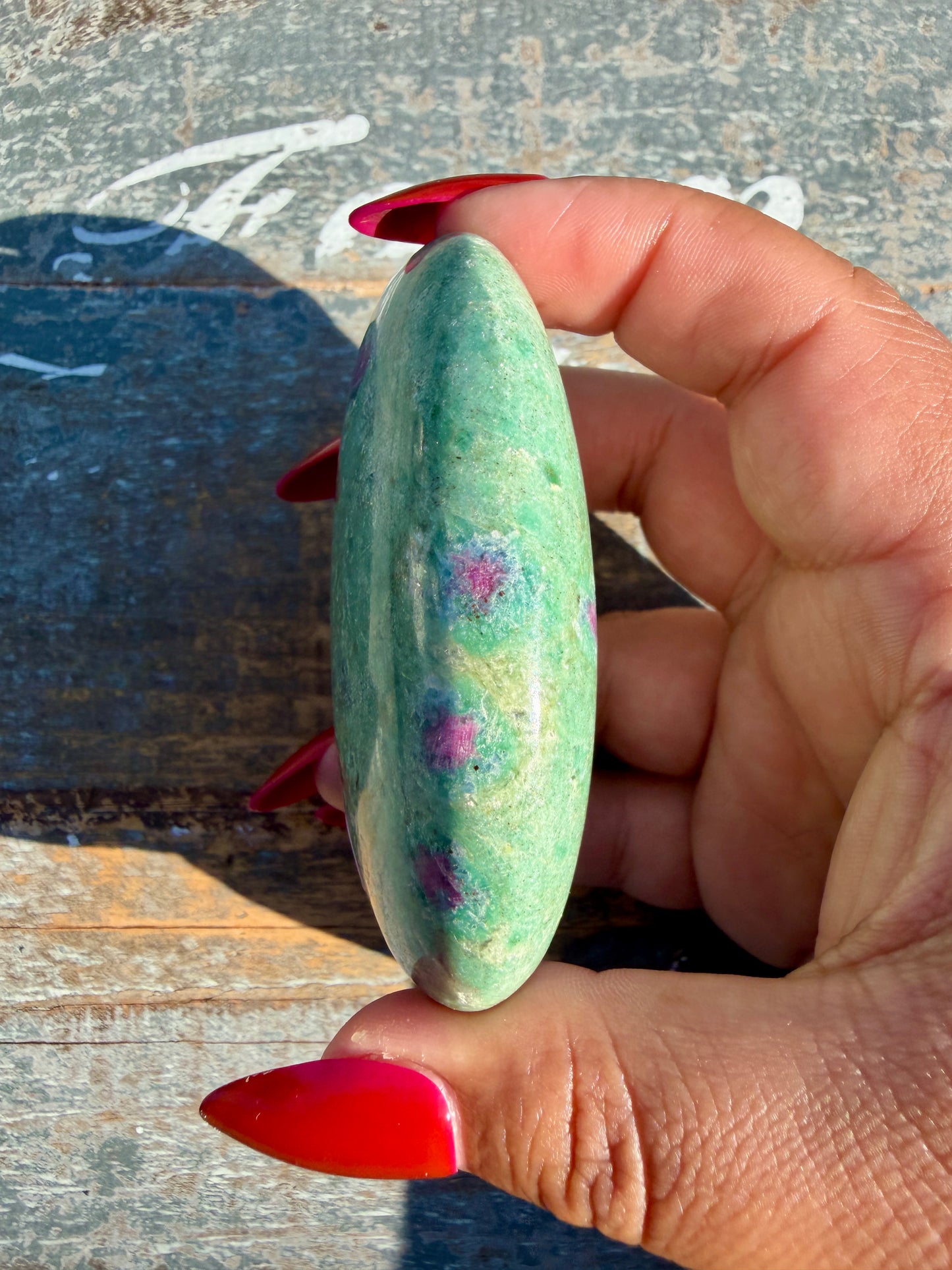 Gorgeous Ruby in Fuchsite Palm Stone | India | Opt 81