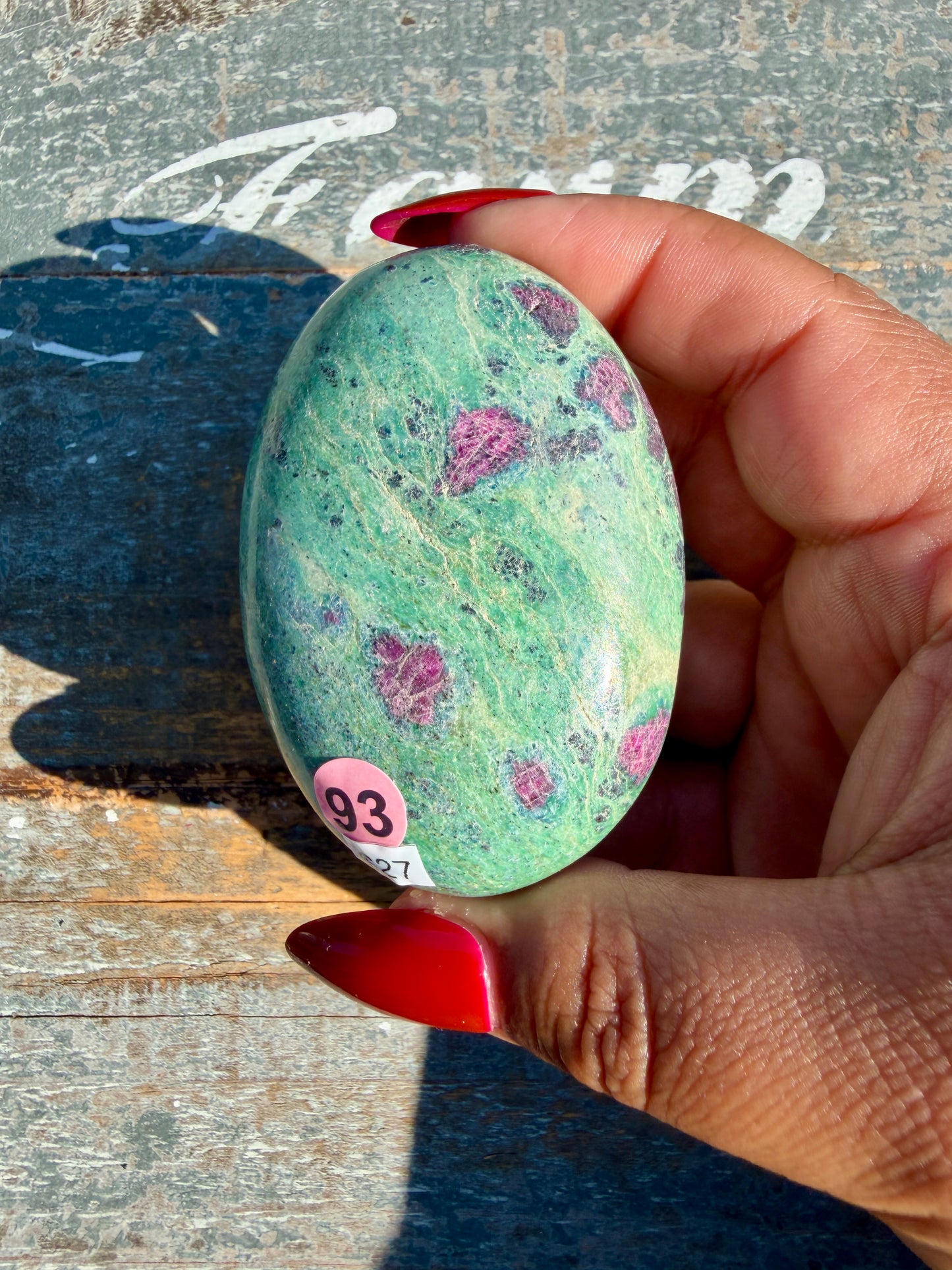 Gorgeous Ruby in Fuchsite Palm Stone | India | Opt 93