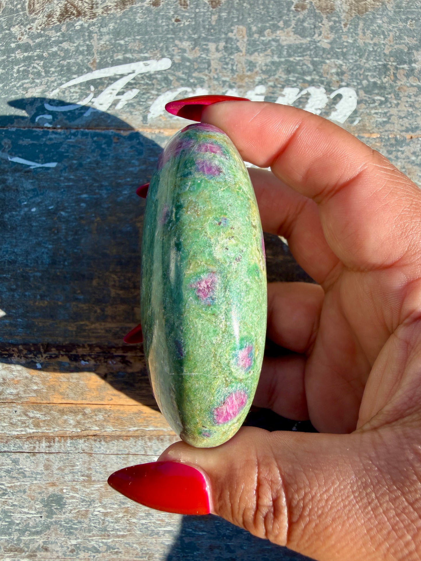 Gorgeous Ruby in Fuchsite Palm Stone | India | Opt 80