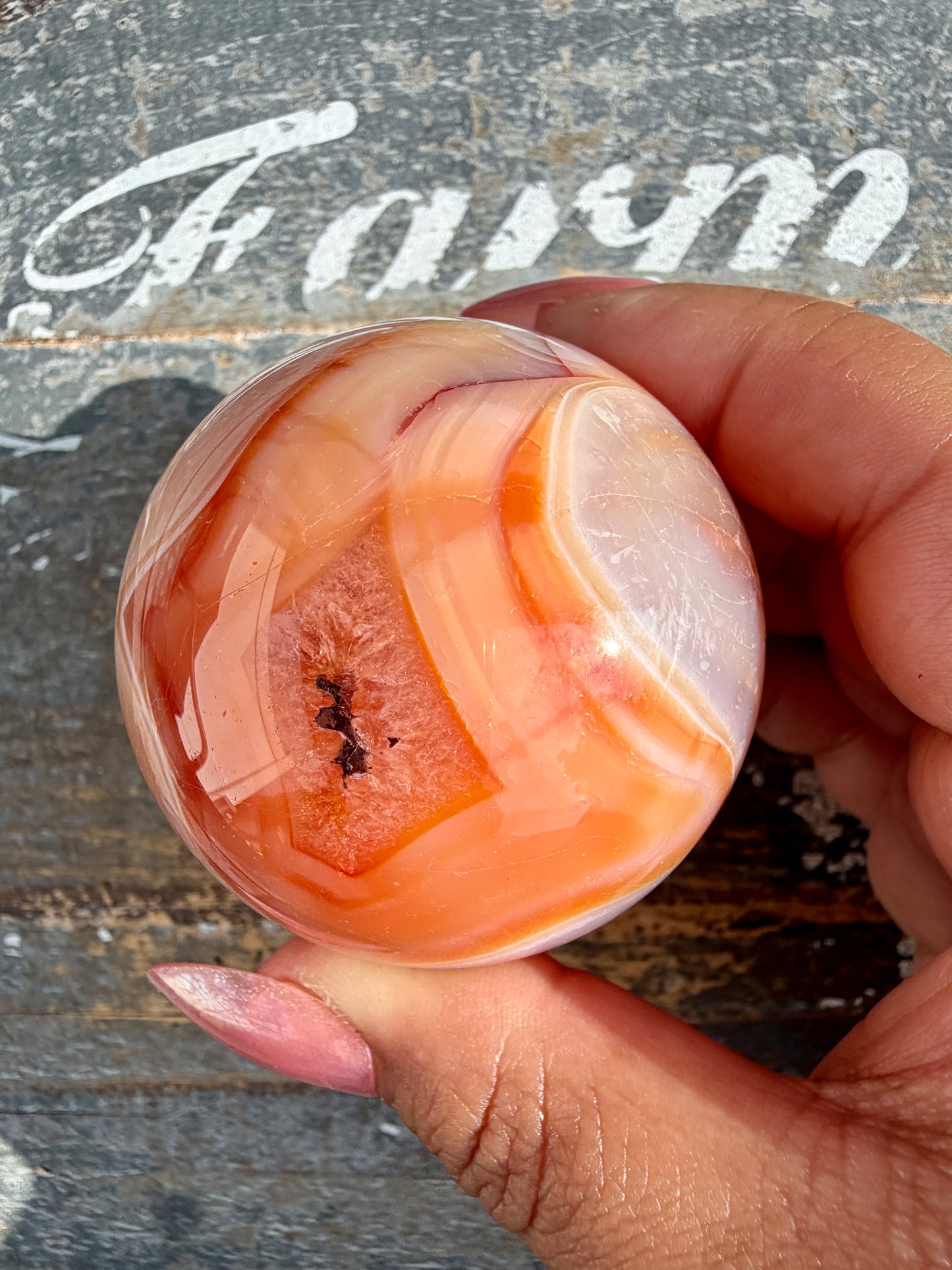 Gorgeous Carnelian/Orca Agate Sphere | Opt 6
