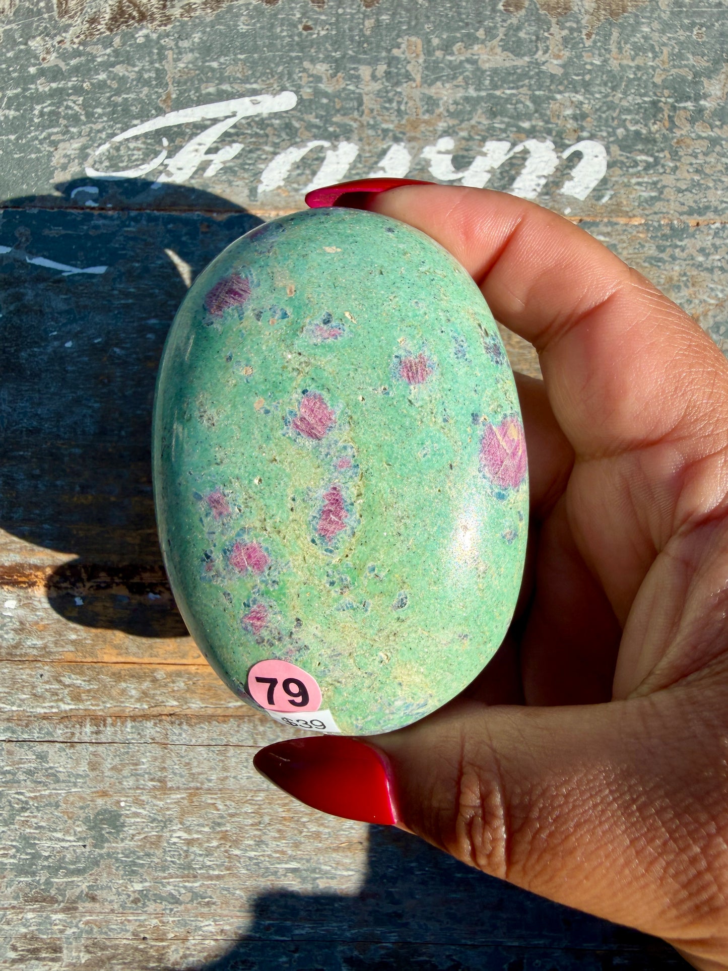 Gorgeous Ruby in Fuchsite Palm Stone | India | Opt 79