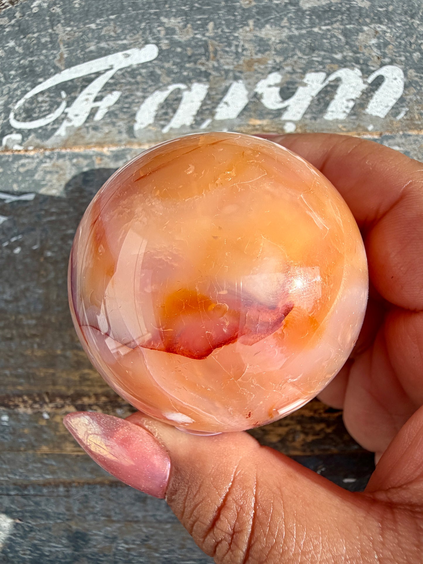 Gorgeous Carnelian/Orca Agate Sphere | Opt 6