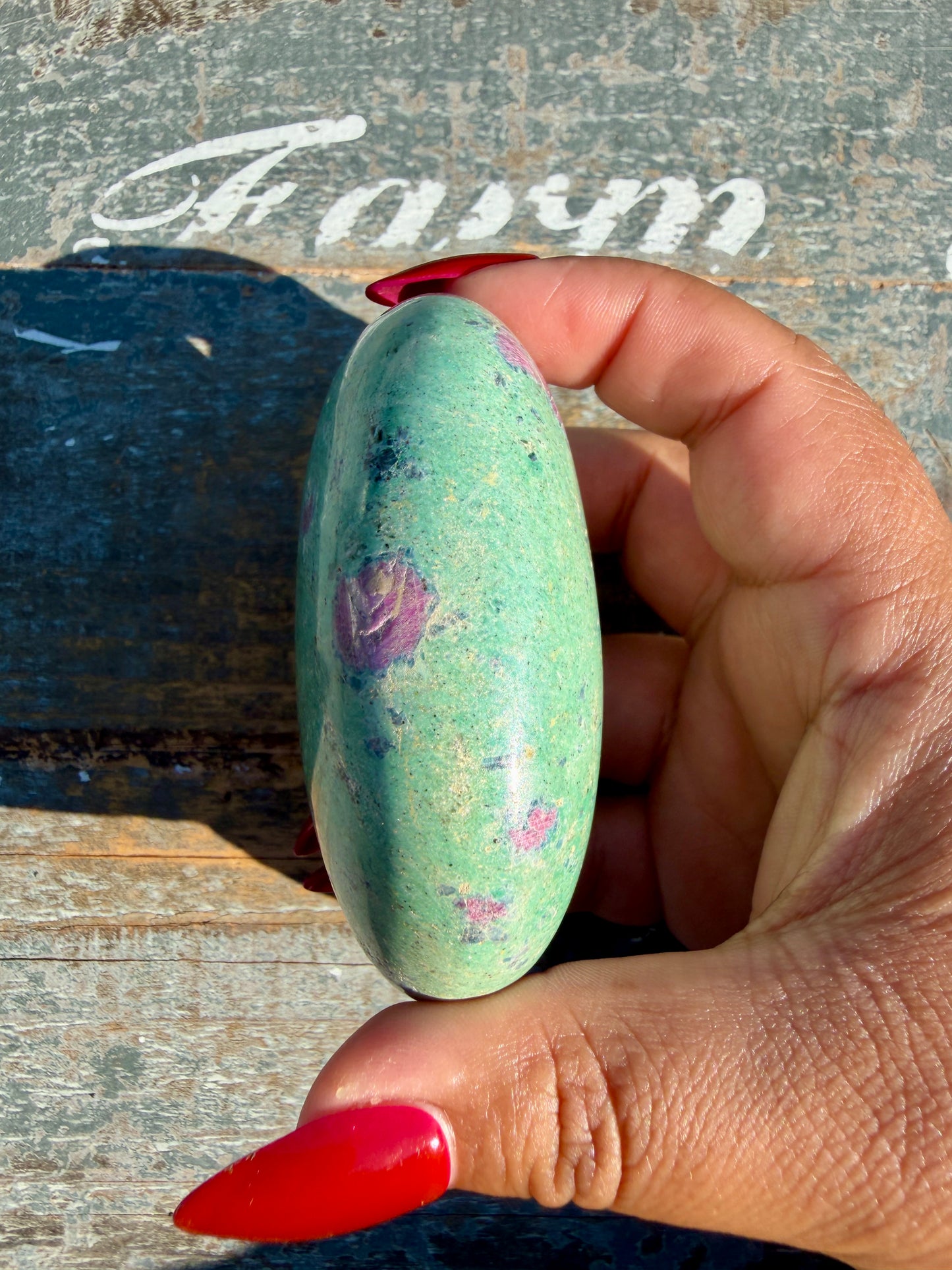 Gorgeous Ruby in Fuchsite Palm Stone | India | Opt 79