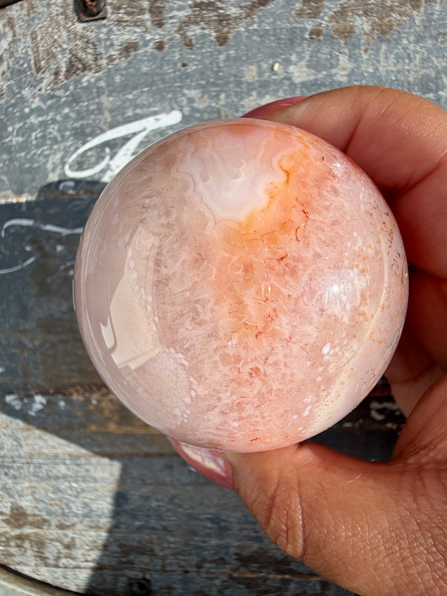 Gorgeous Carnelian/Orca Agate Sphere | Opt 33