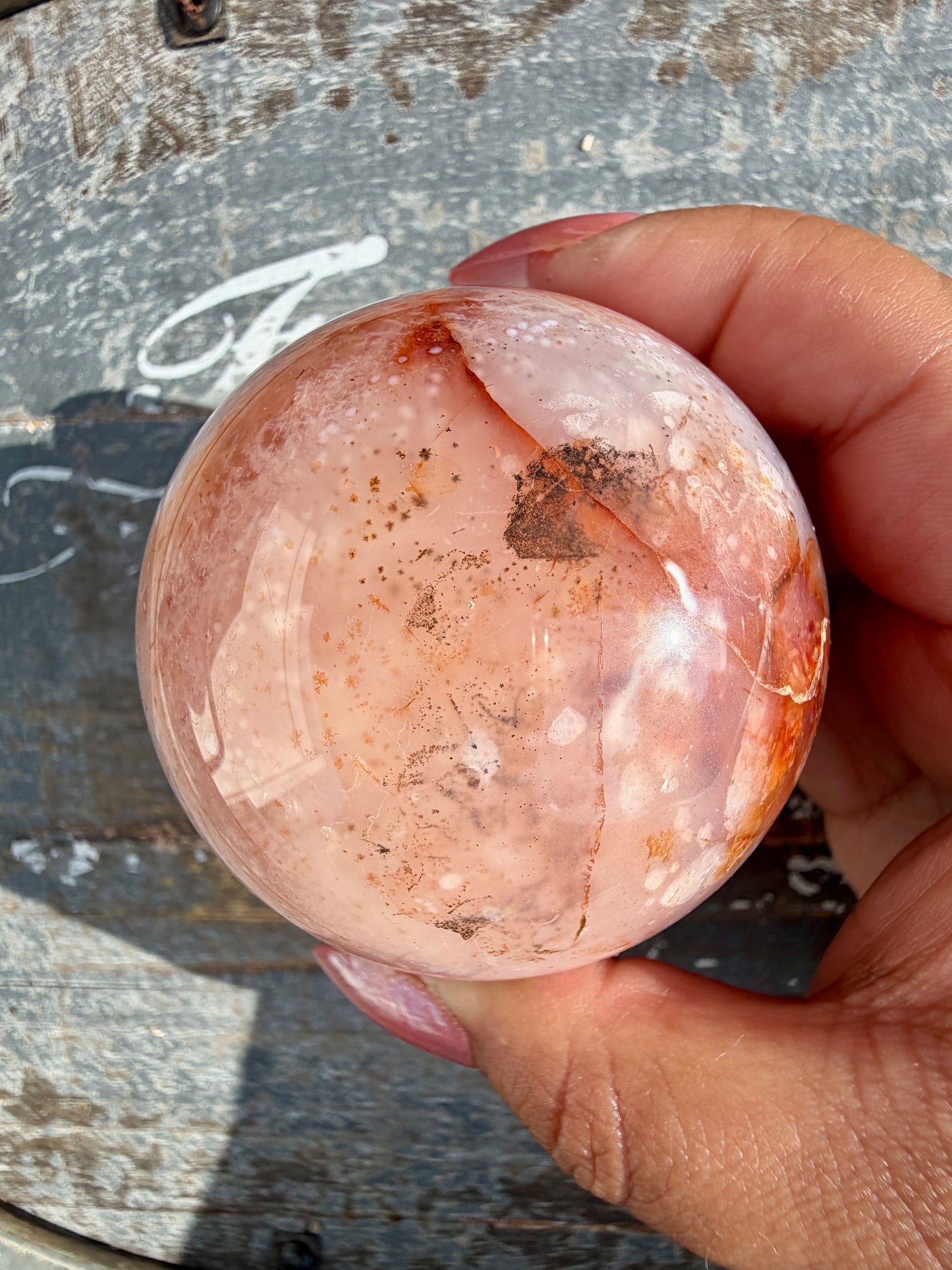Gorgeous Carnelian/Orca Agate Sphere | Opt 33