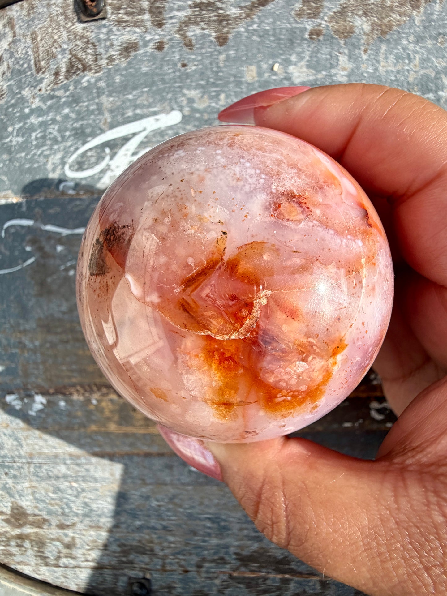 Gorgeous Carnelian/Orca Agate Sphere | Opt 33