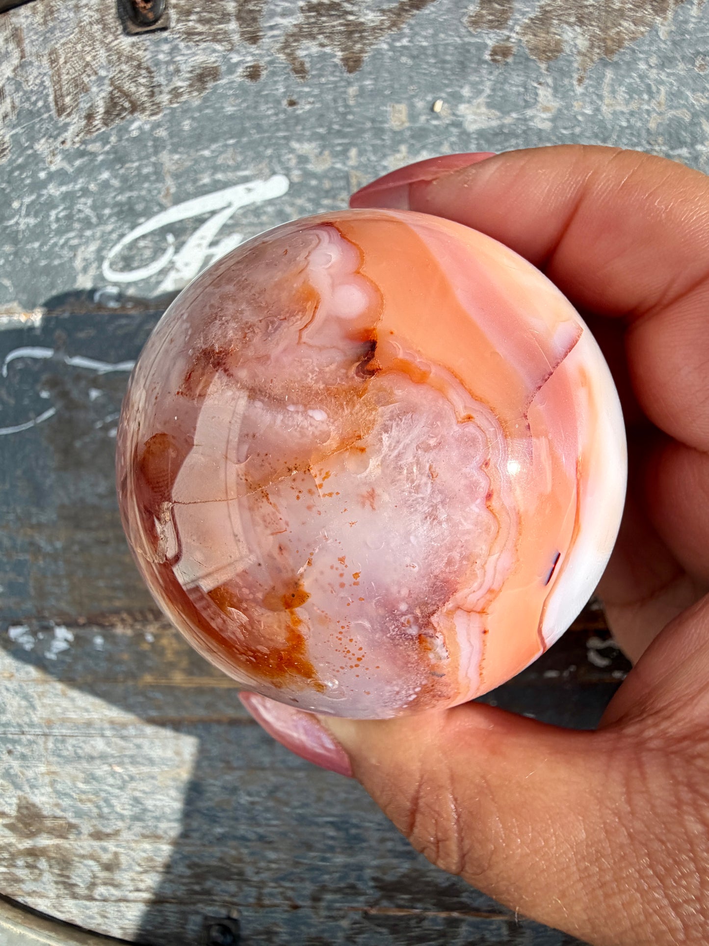 Gorgeous Carnelian/Orca Agate Sphere | Opt 33