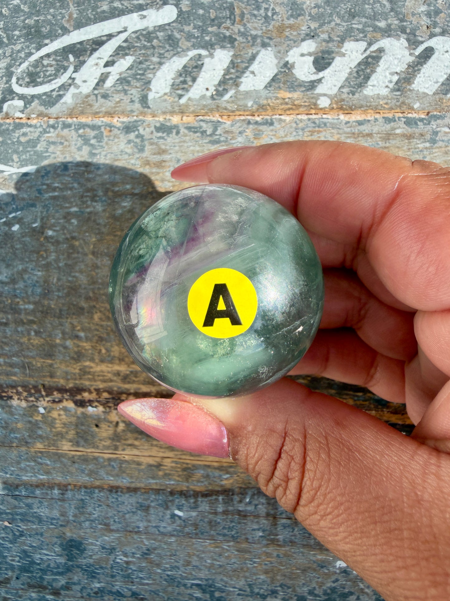 Gorgeous Rainbow Fluorite Small Sphere | Opt A