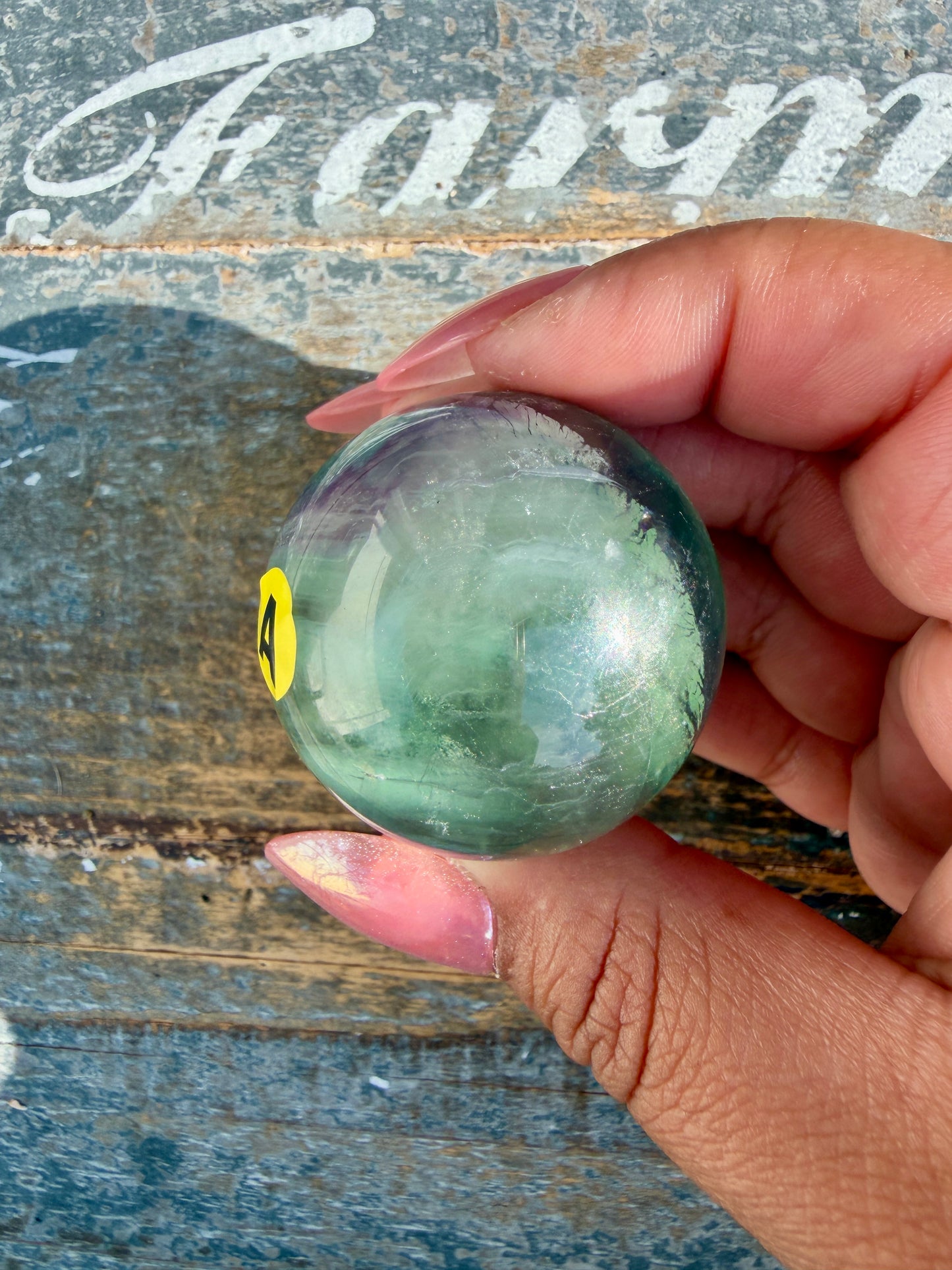 Gorgeous Rainbow Fluorite Small Sphere | Opt A