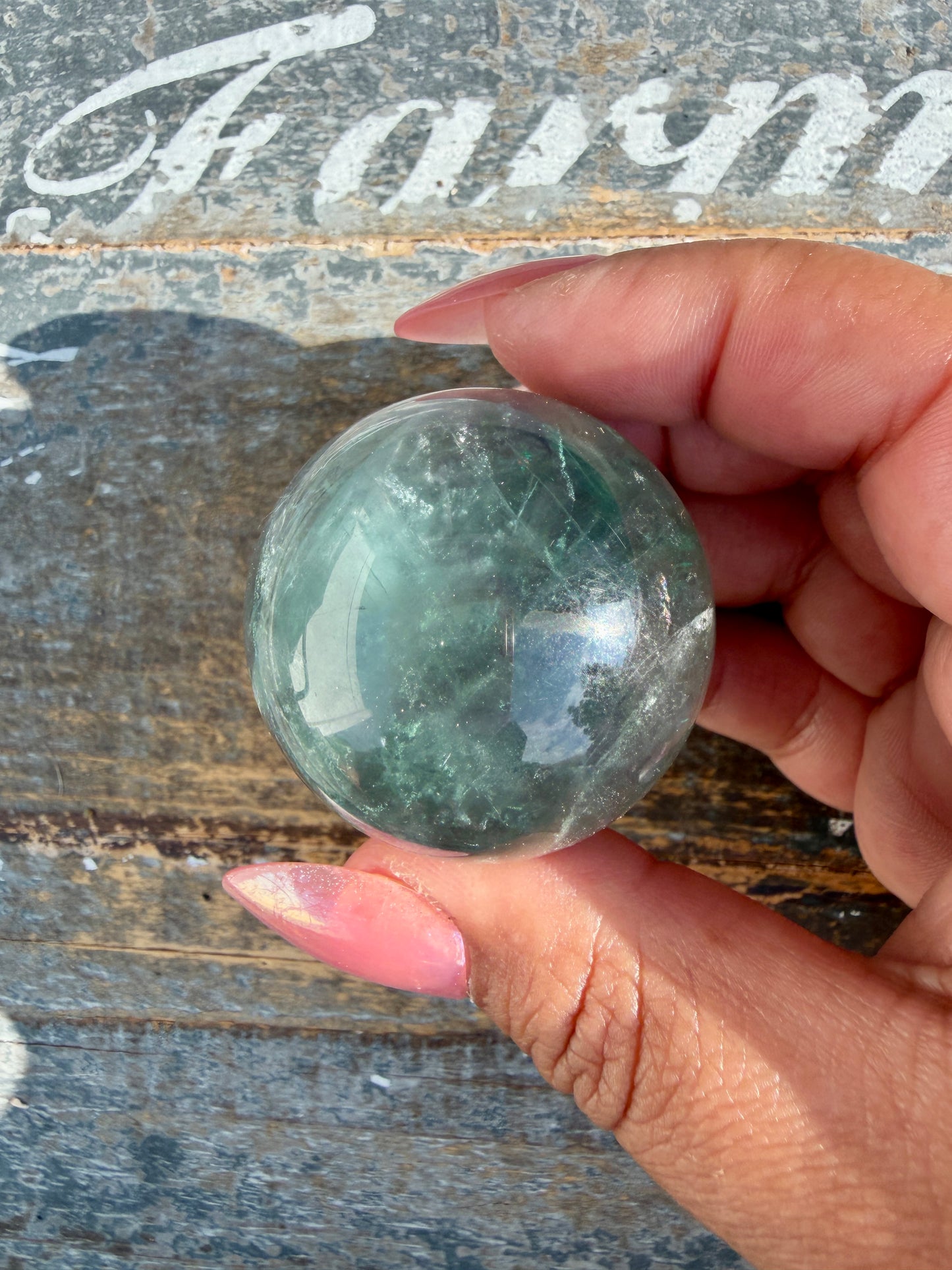 Gorgeous Rainbow Fluorite Small Sphere | Opt A
