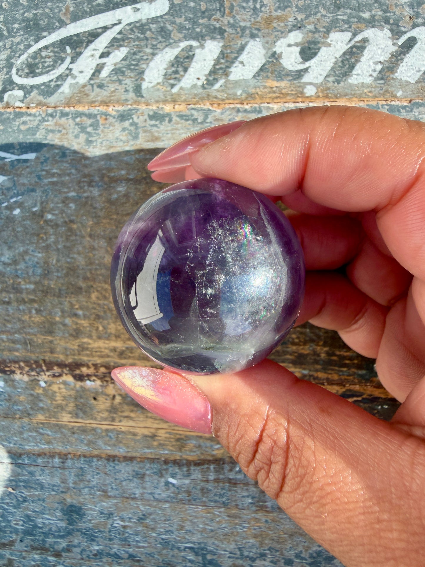 Gorgeous Rainbow Fluorite Small Sphere | Opt B