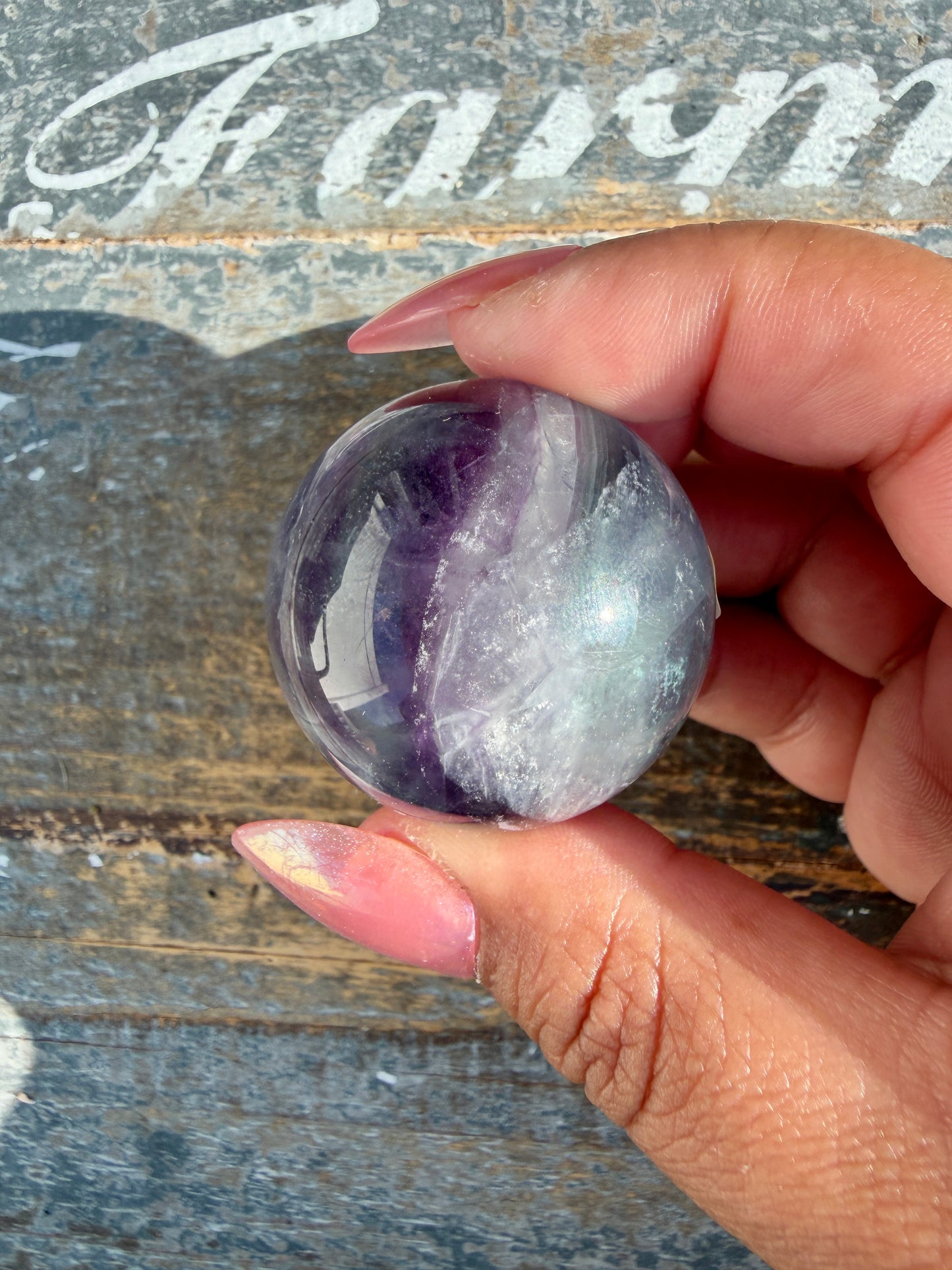 Gorgeous Rainbow Fluorite Small Sphere | Opt B