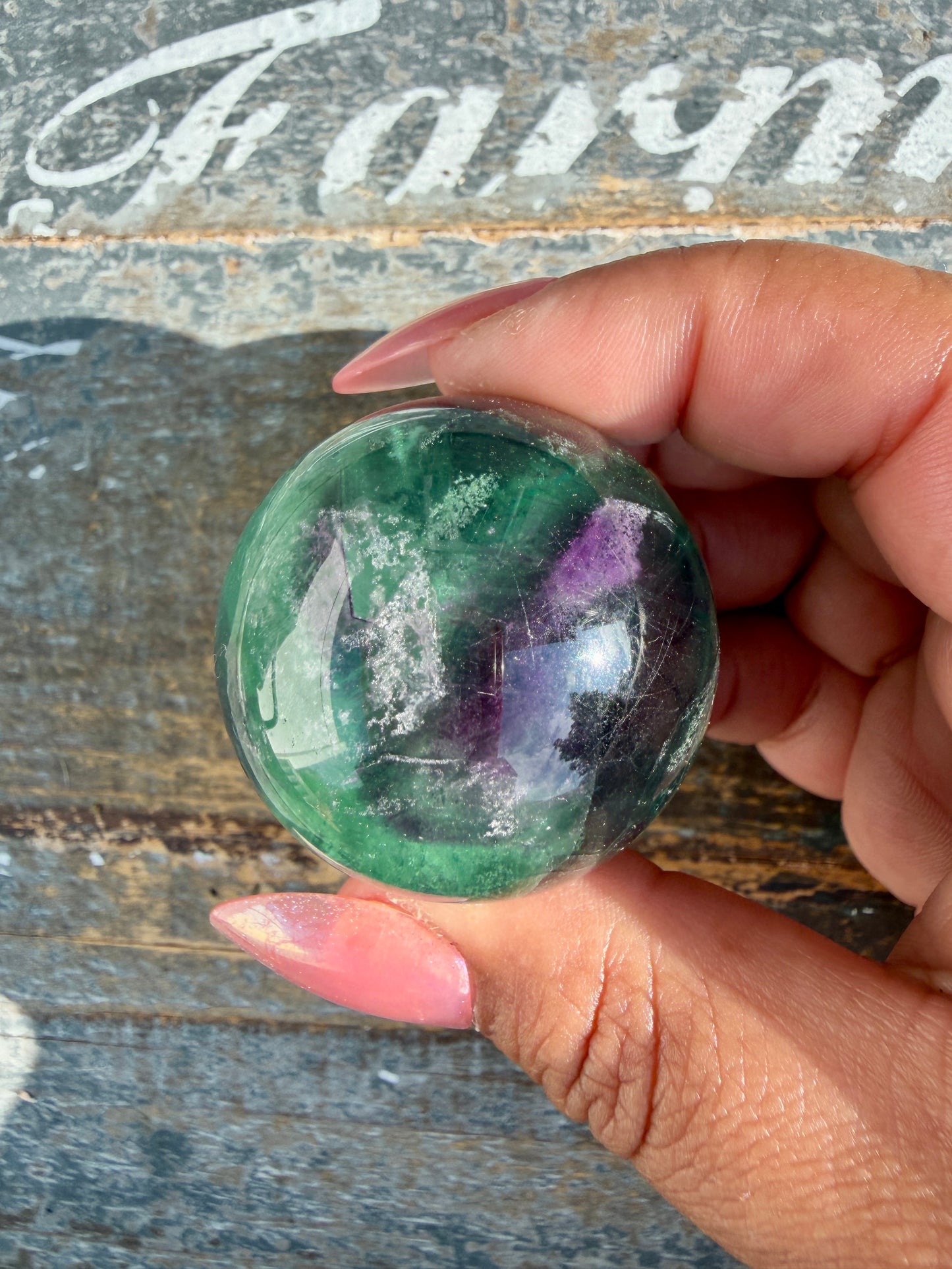 Gorgeous Rainbow Fluorite Small Sphere | Opt E