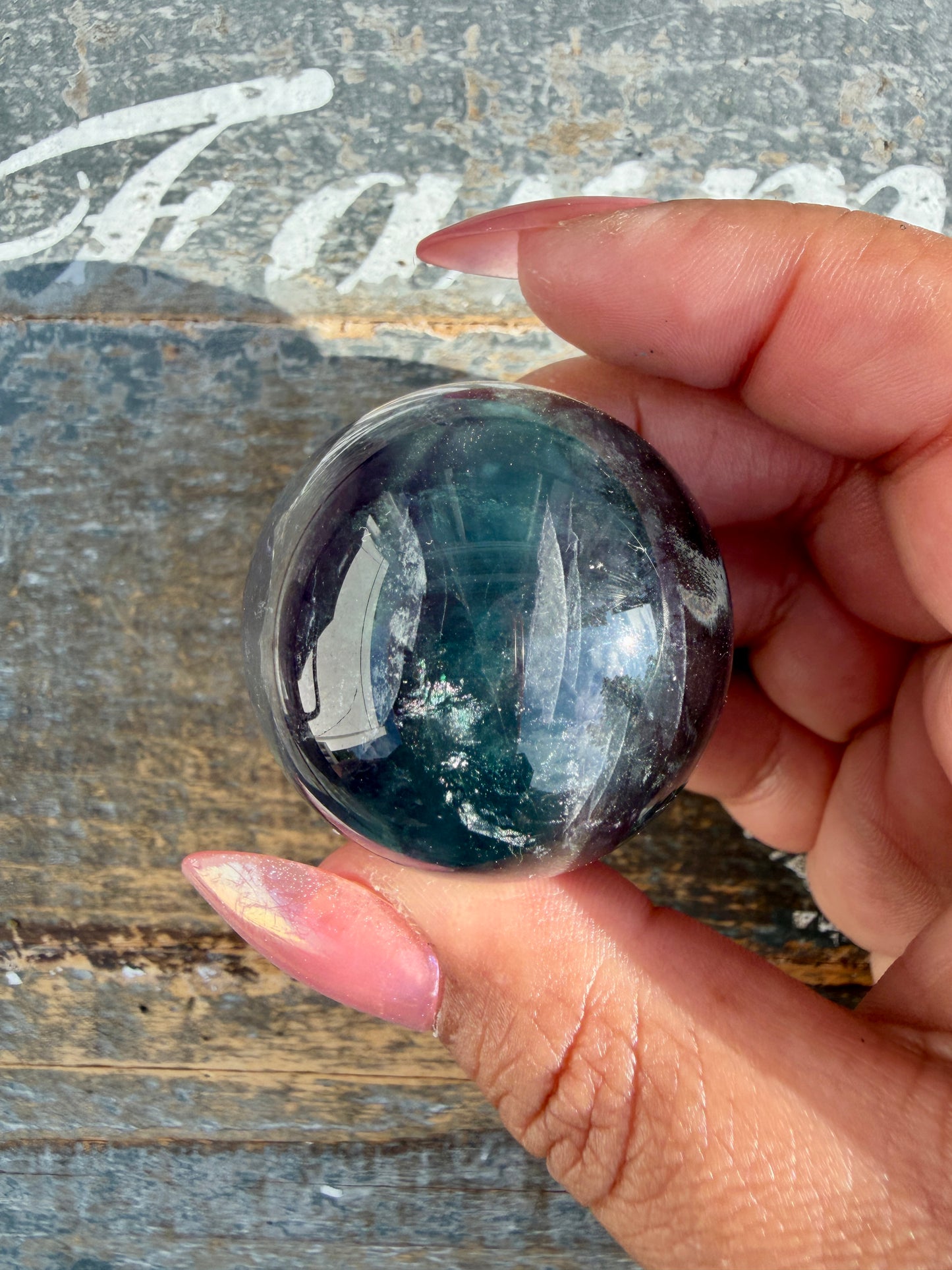 Gorgeous Rainbow Fluorite Small Sphere | Opt F