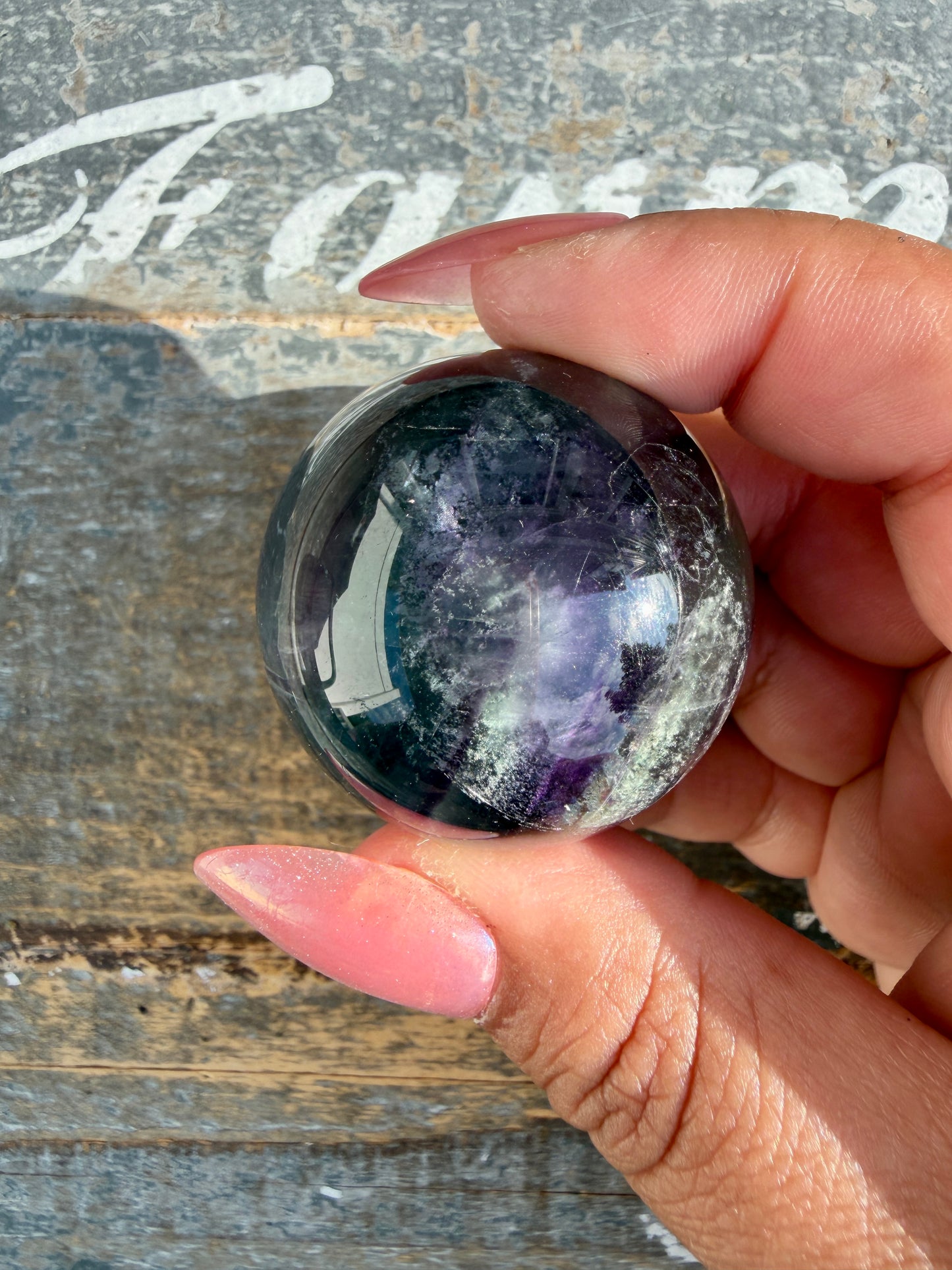 Gorgeous Rainbow Fluorite Small Sphere | Opt F