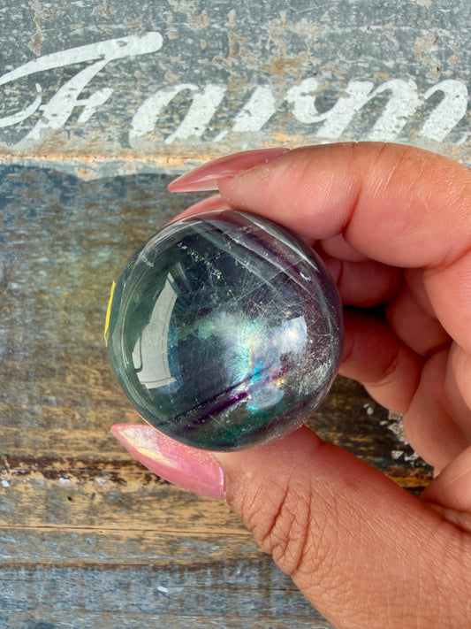 Gorgeous Rainbow Fluorite Small Sphere | Opt K