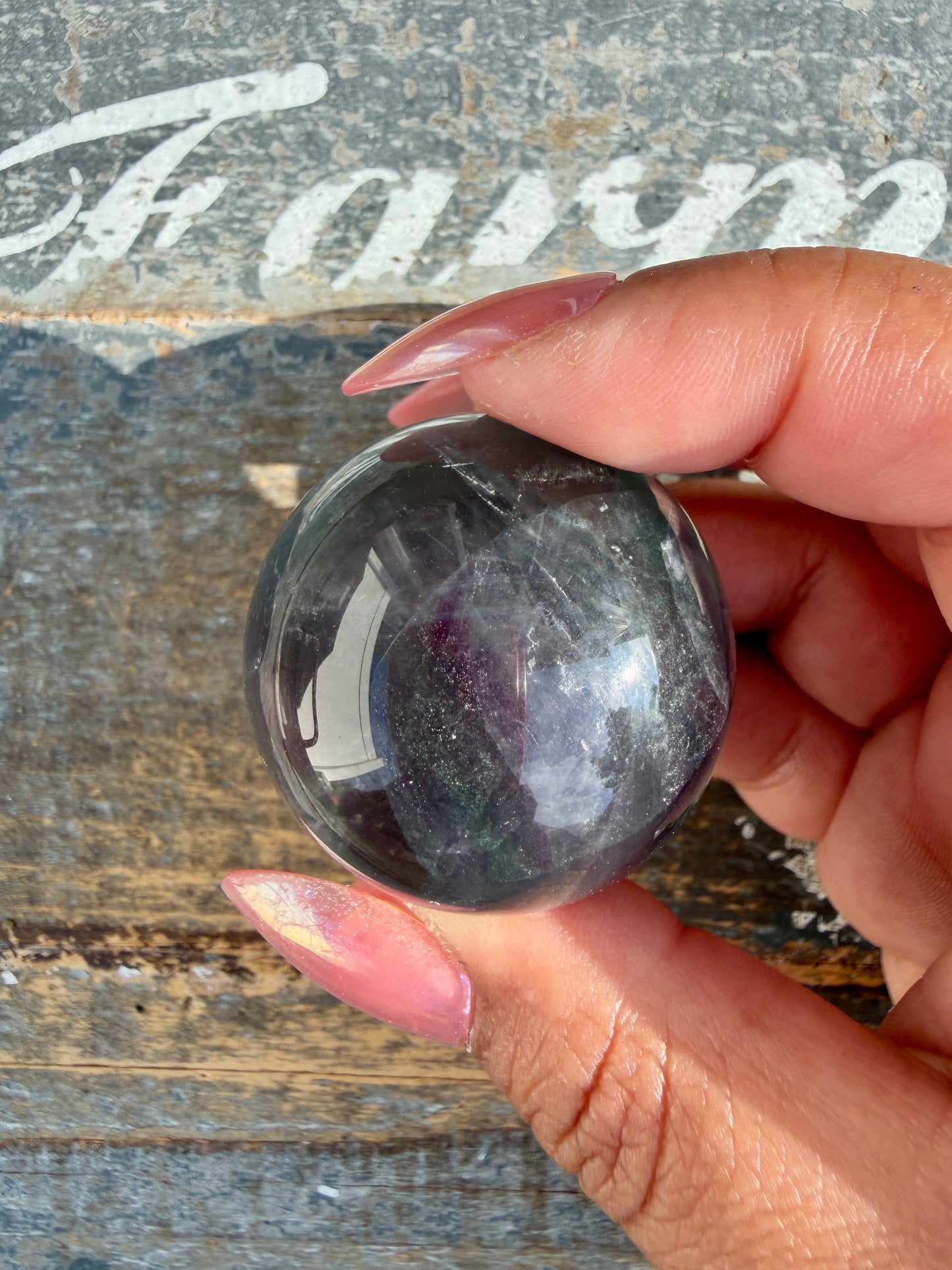 Gorgeous Rainbow Fluorite Small Sphere | Opt K
