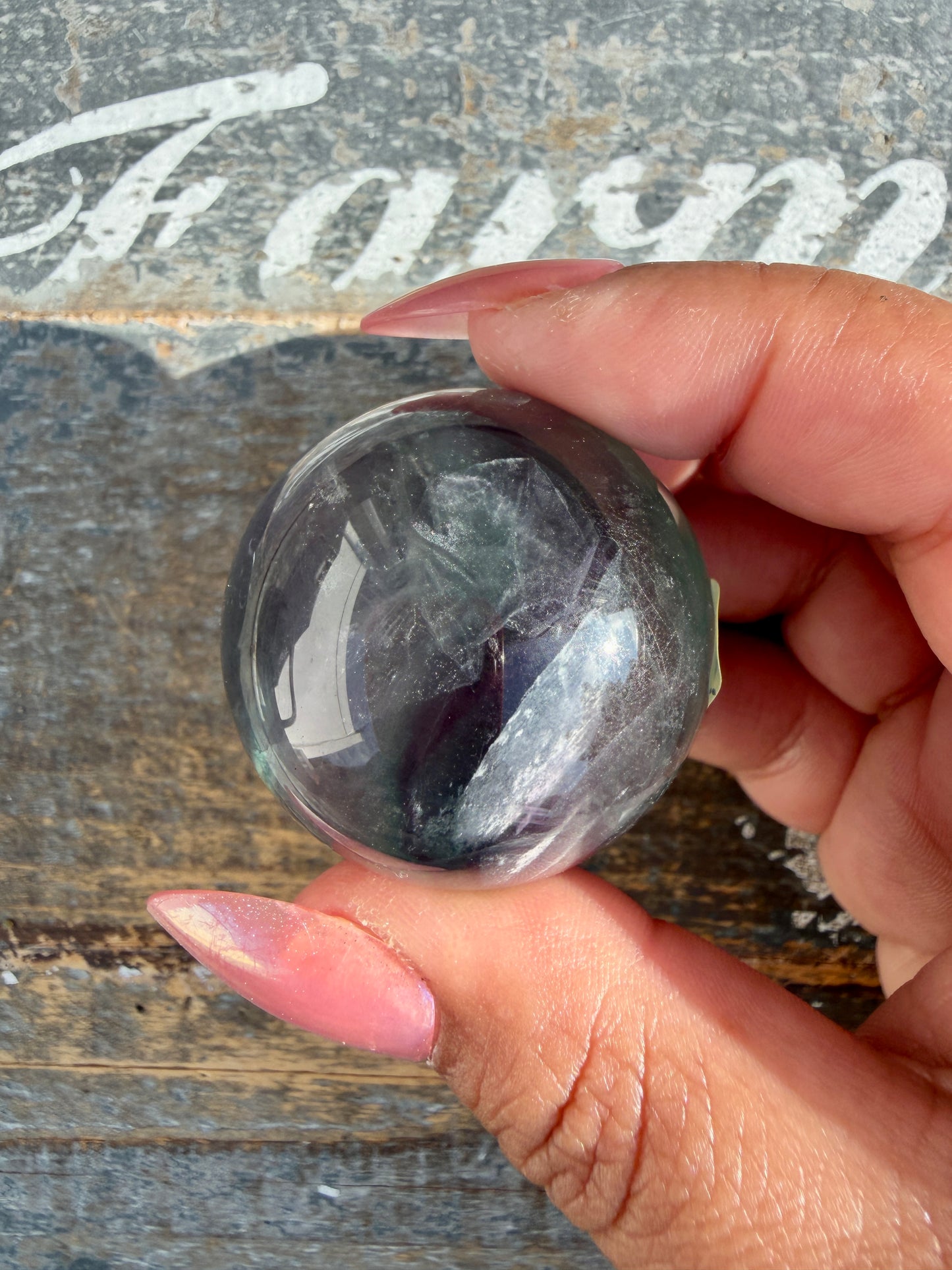 Gorgeous Rainbow Fluorite Small Sphere | Opt K