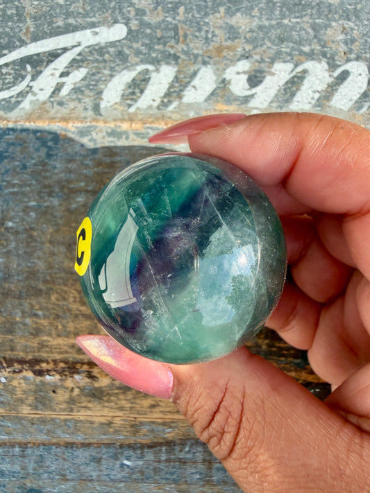 Gorgeous Rainbow Fluorite Small Sphere | Opt C