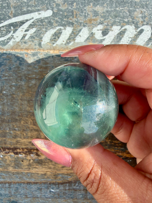 Gorgeous Rainbow Fluorite Small Sphere | Opt C