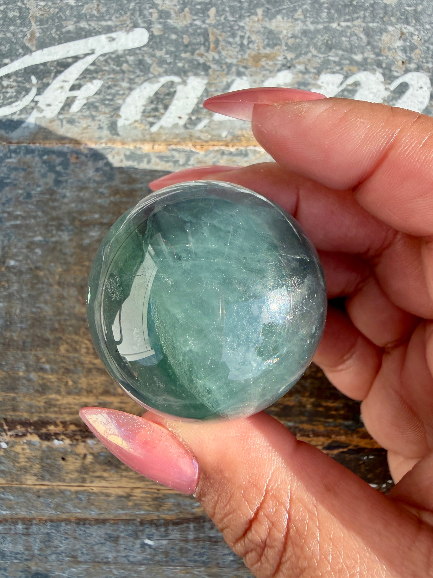 Gorgeous Rainbow Fluorite Small Sphere | Opt C